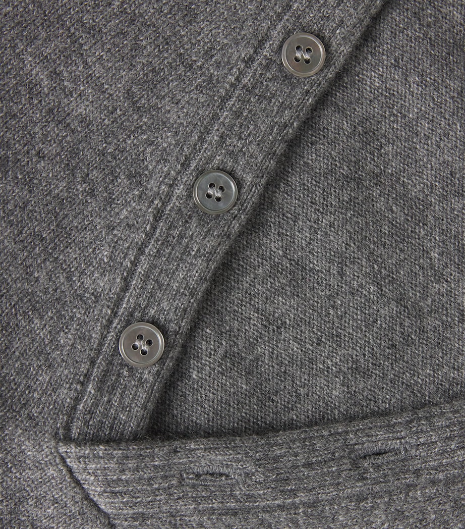 Cashmere V-Neck Sweater QIP-LIGHT CHARCOAL Image 5