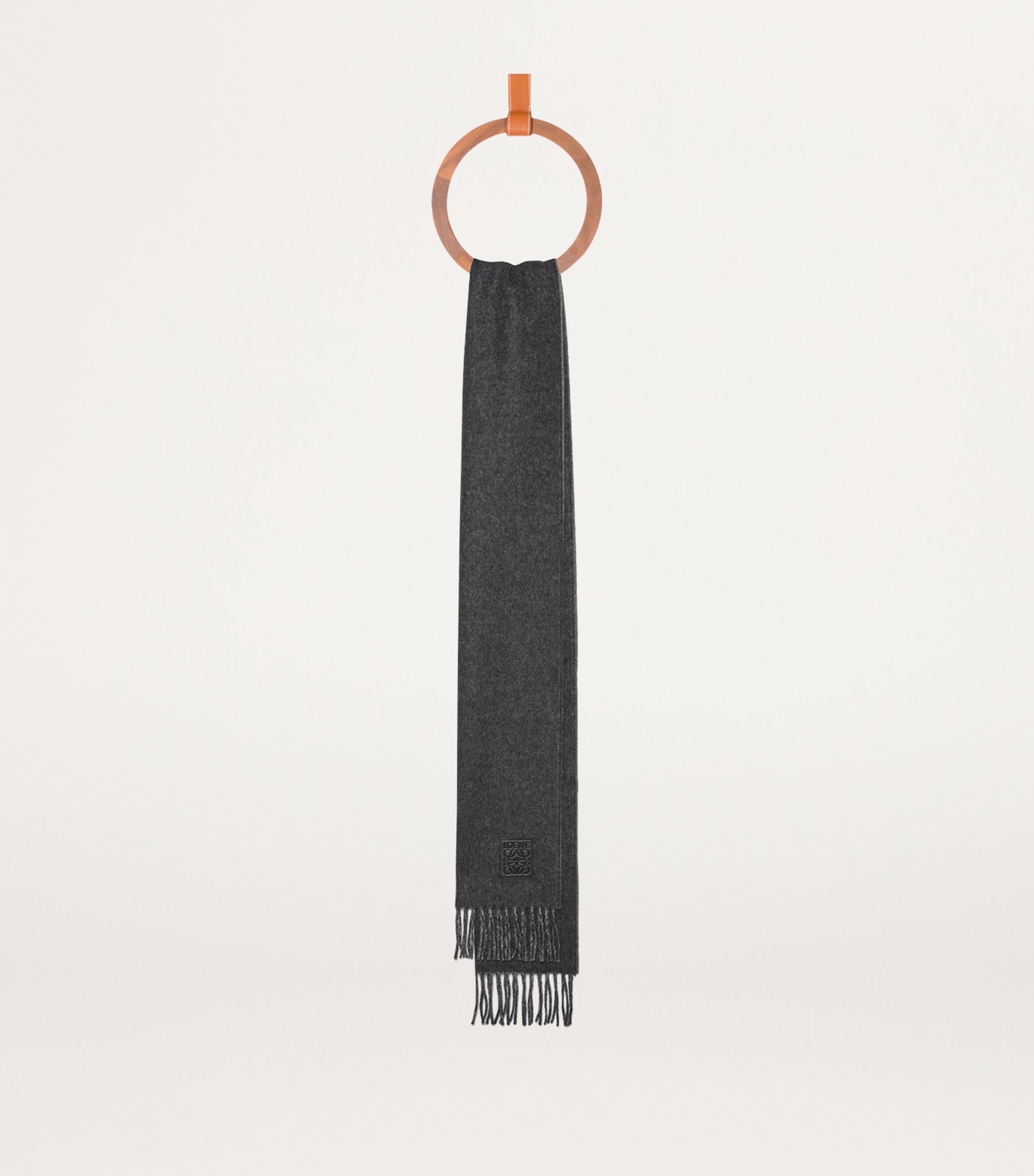 LOEWE Wool-Cashmere Anagram Scarf Black/grey Image 3