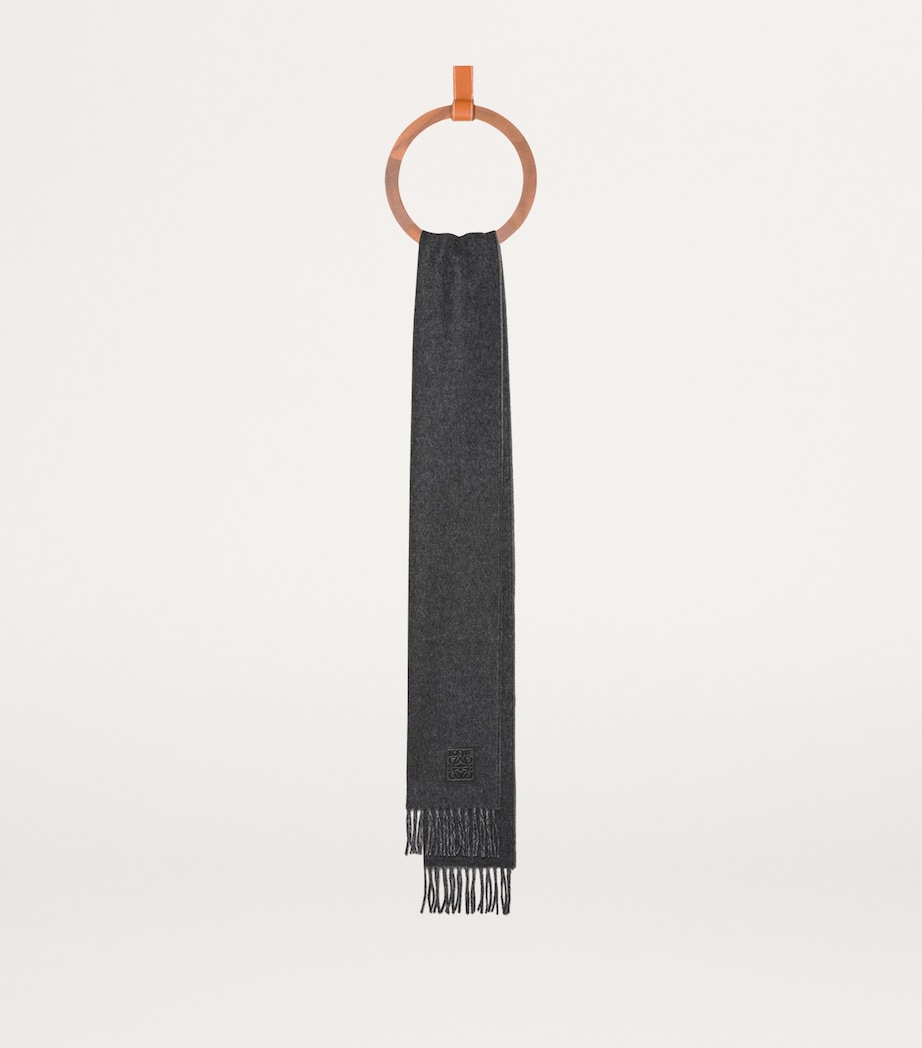 LOEWE Wool-Cashmere Anagram Scarf Black/grey Image 3