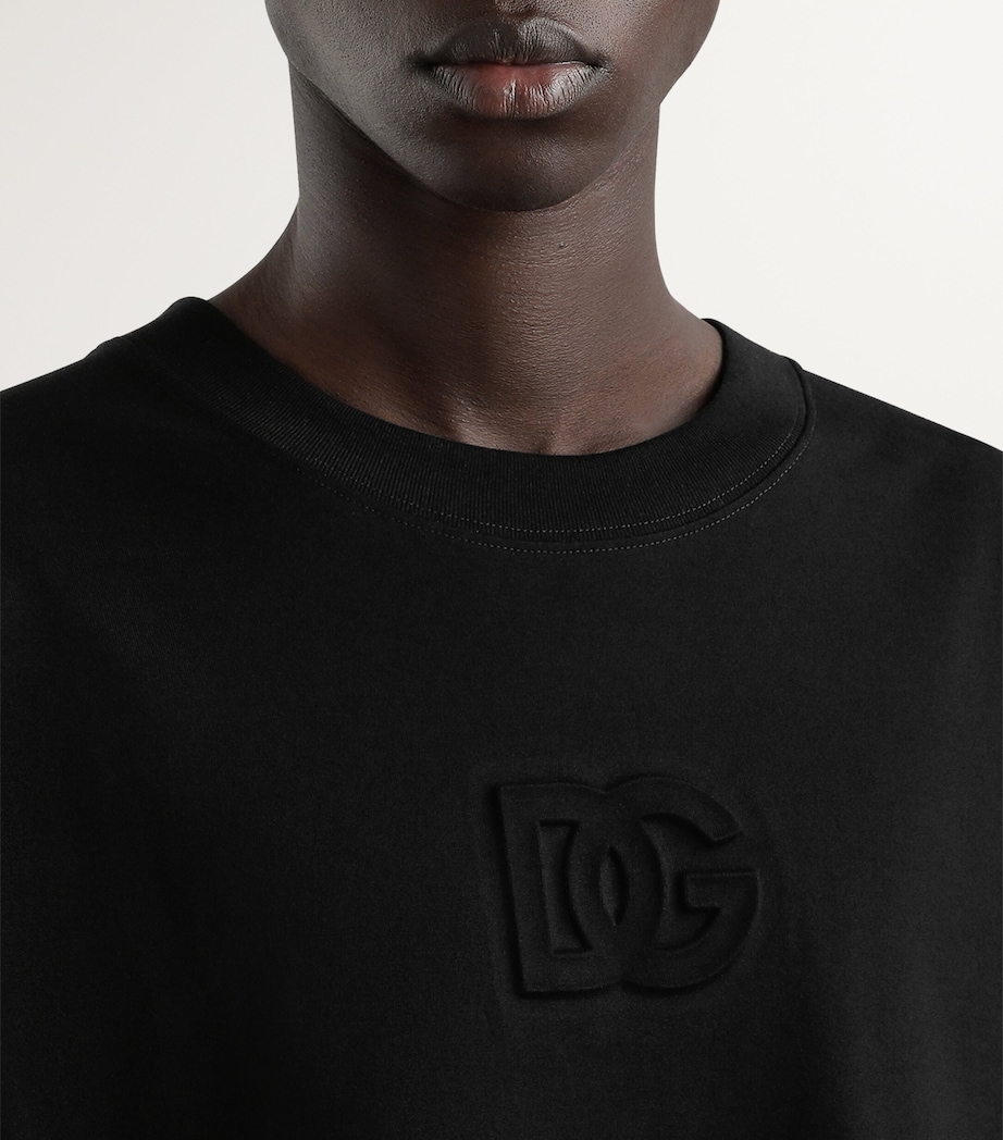 Oversized Embroidered Logo T-Shirt N0000-BLACK Image 3
