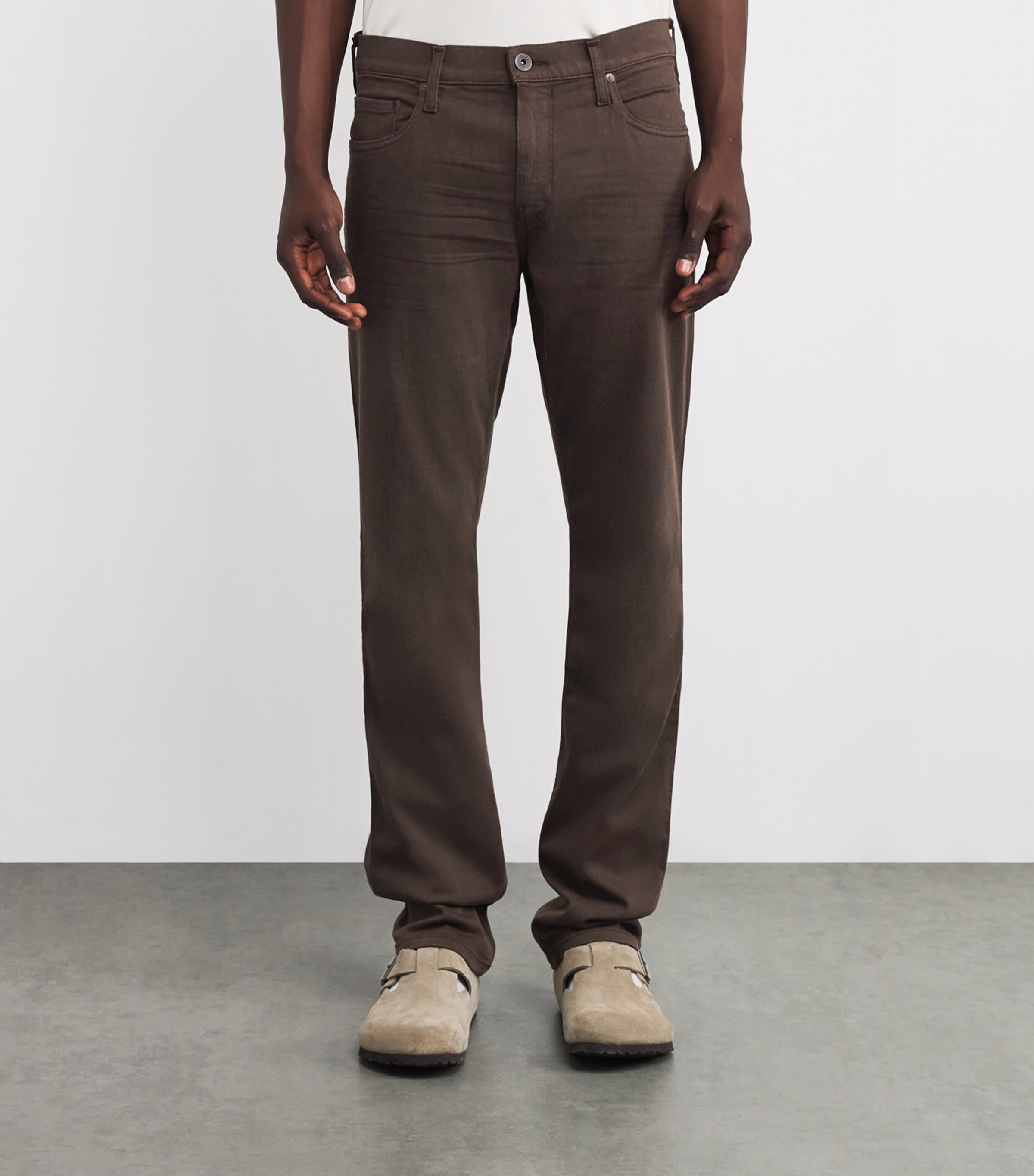 PAIGE Mens Federal Slim-Straight Jeans Vintage Deep Oak Image 3