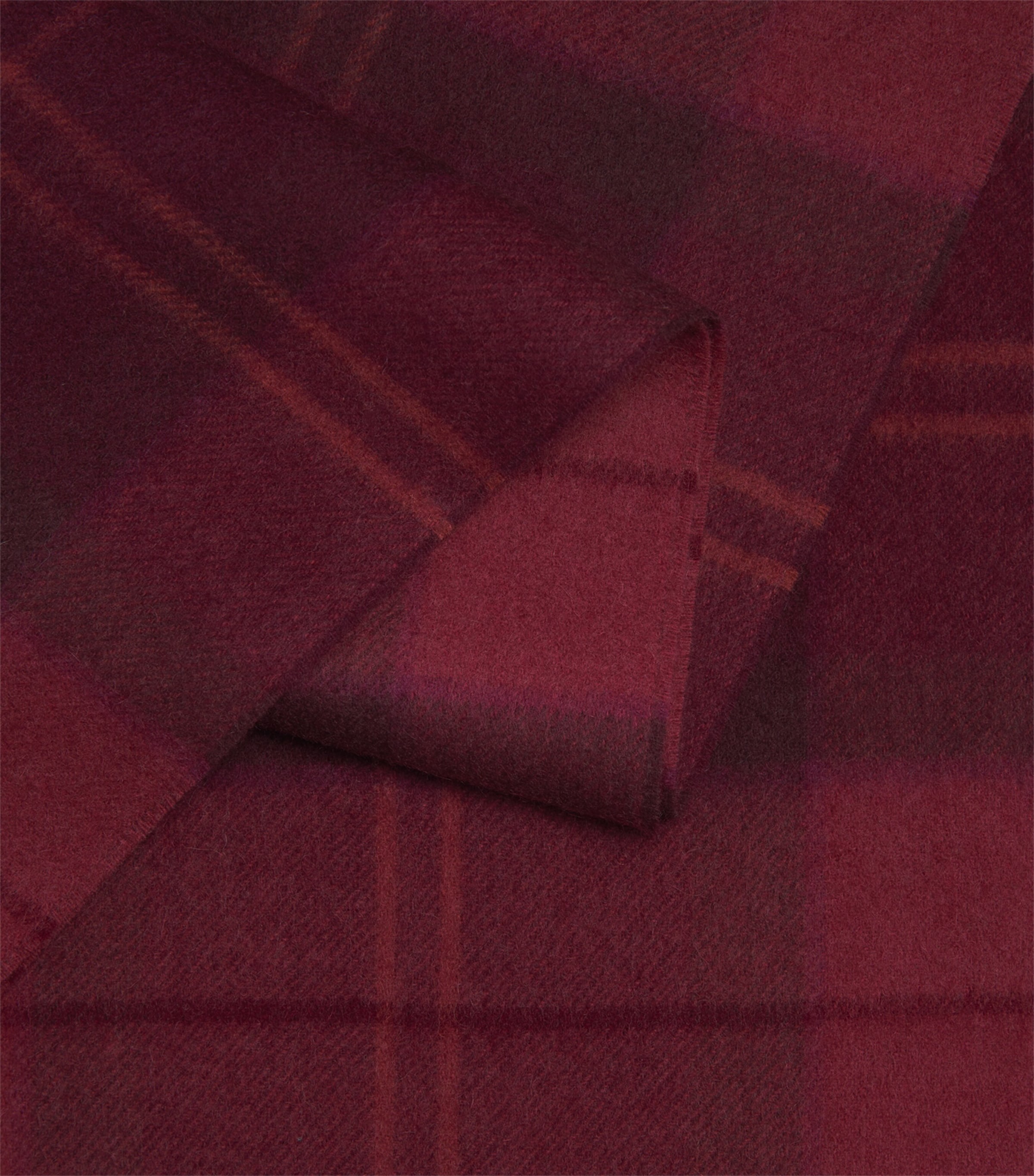 Barbour Wool-Cashmere Mineral Tartan Scarf Crimson Heather Image 4