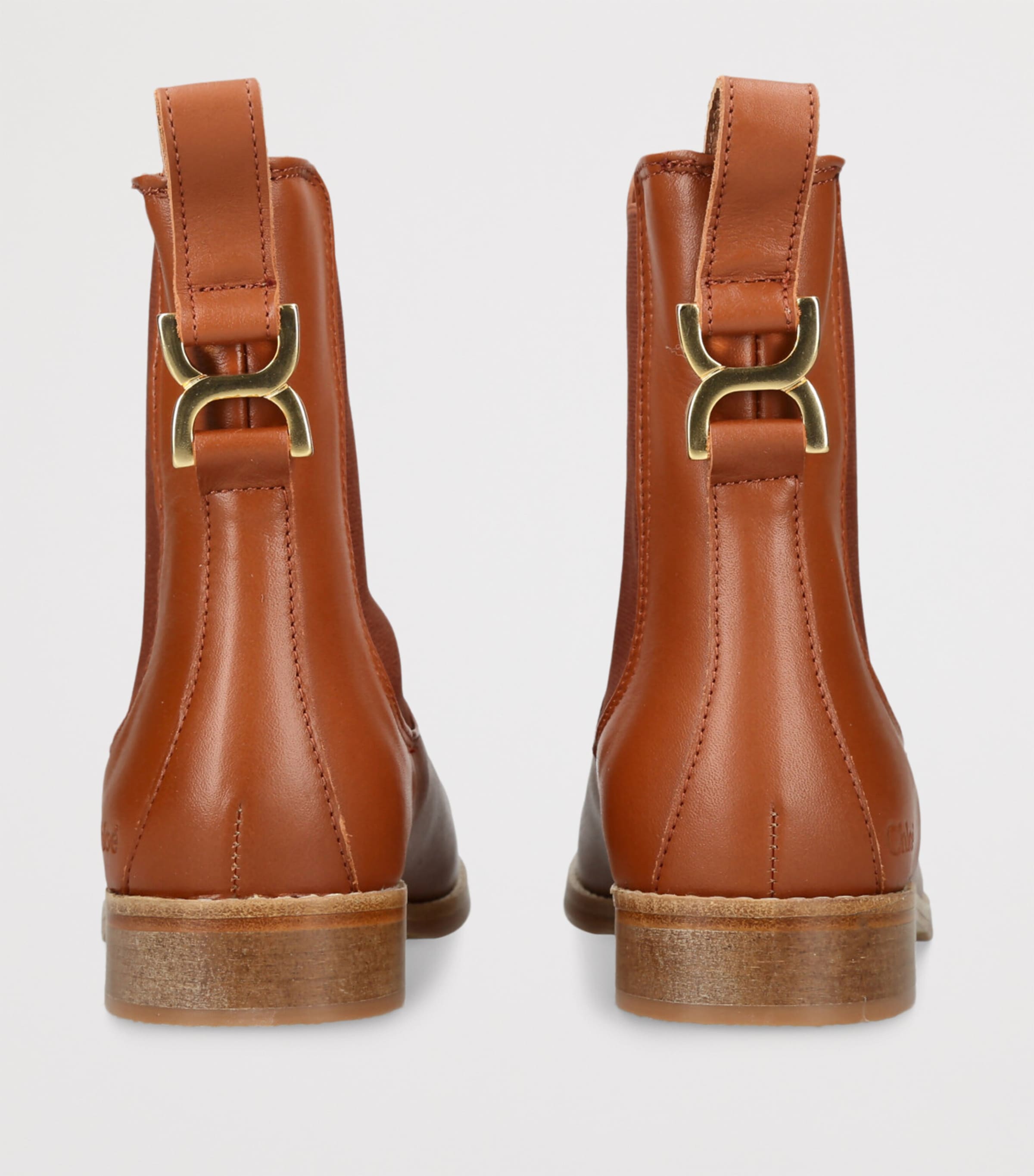Leather Monogram Chelsea Boots BROWN Image 2
