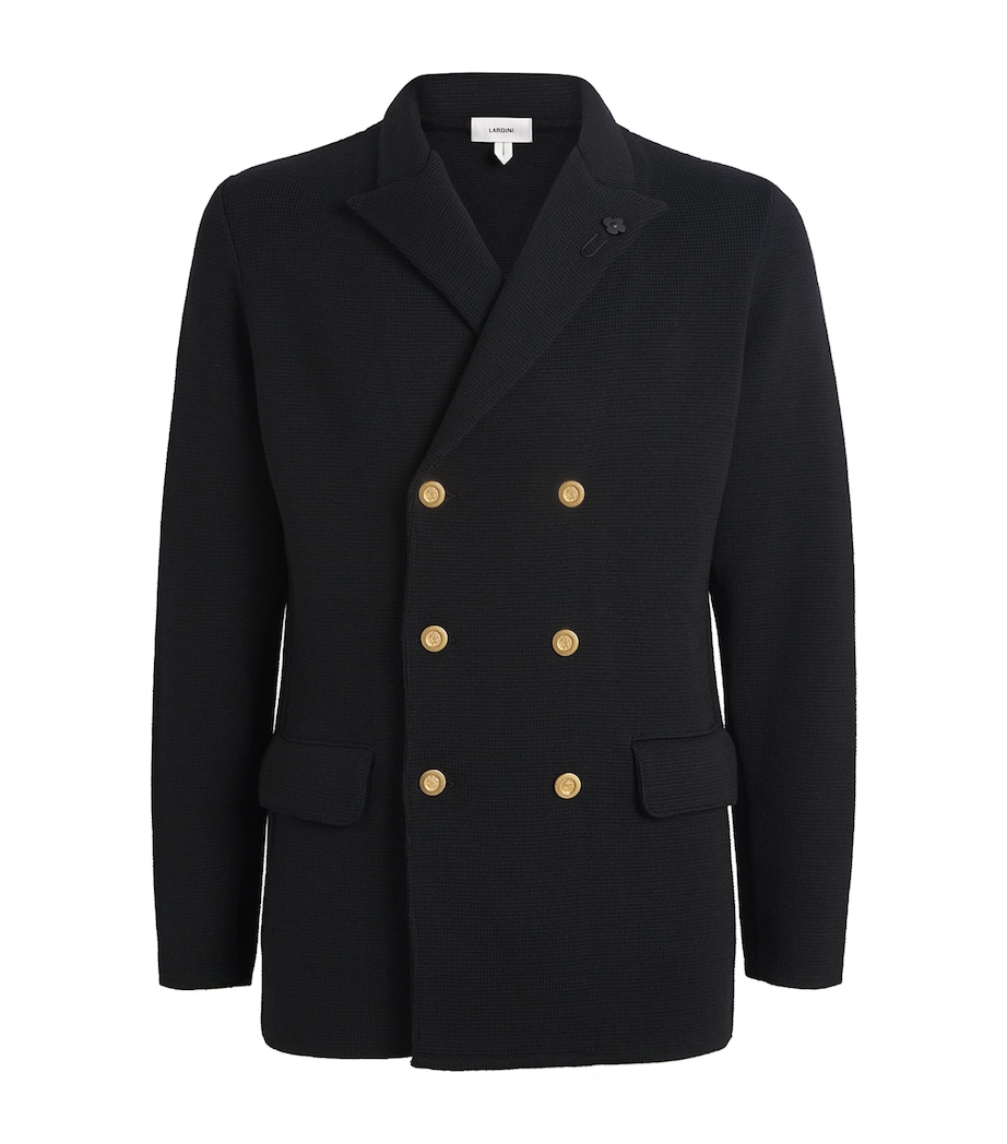 Virgin Wool Knitted Blazer 999 BLACK Image 1