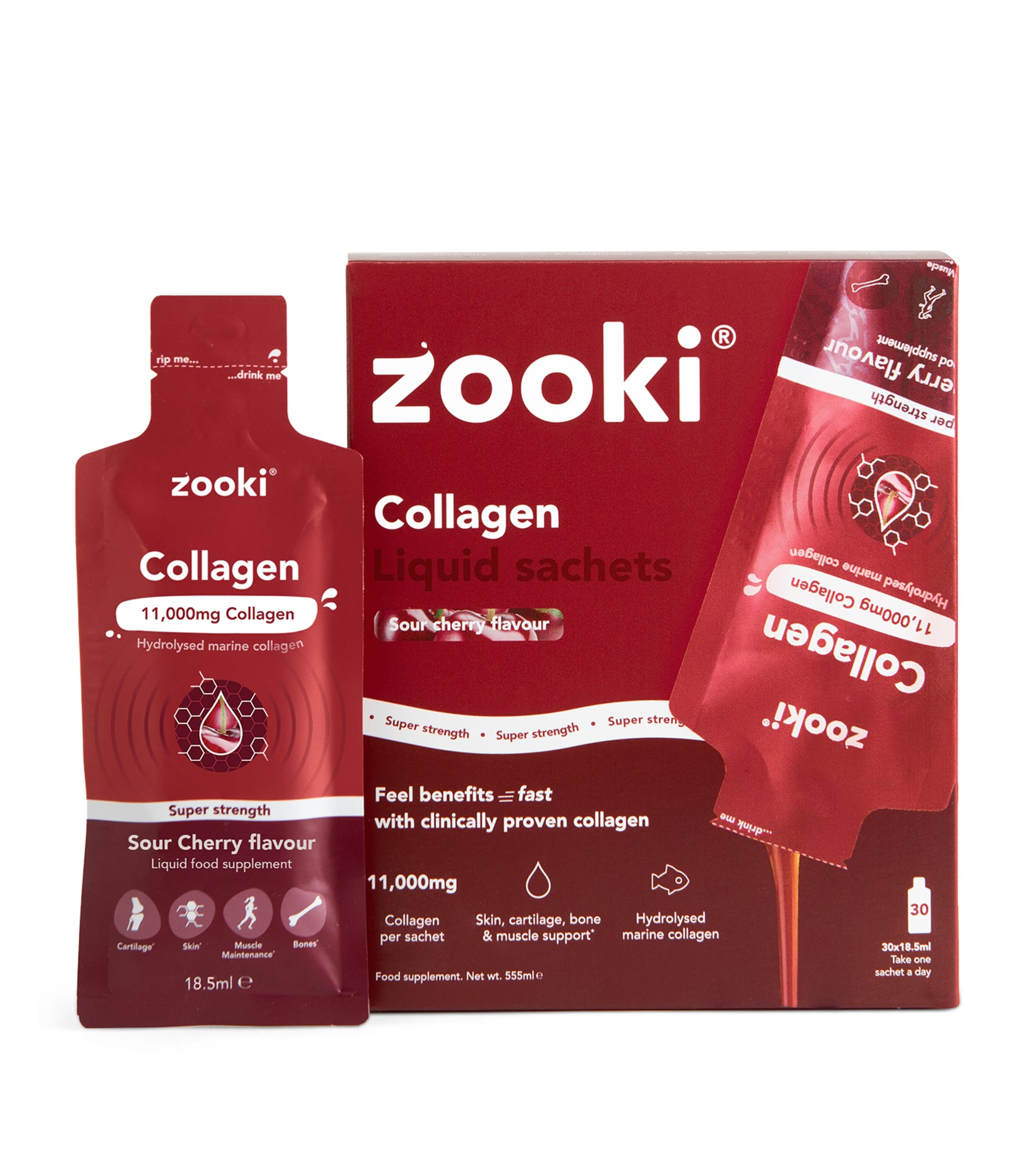 Liposomal Super Strength Marine Collagen 11000mg Liquid Sachets (Pack of 30) NO COLOUR Image 2