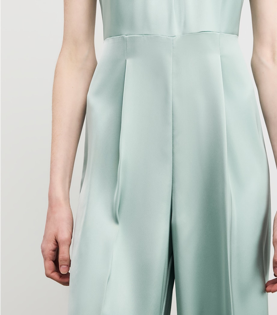 Satin Halterneck Jumpsuit WATER GREEN Image 6