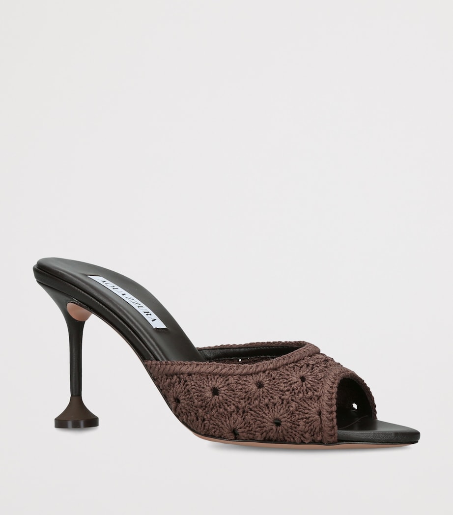 Aquazzura Woven Loom Mules 85 Dark Brown Image 3