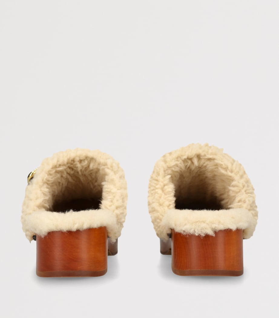 Suede-Shearling Jeannete Mules DARK BROWN Image 2