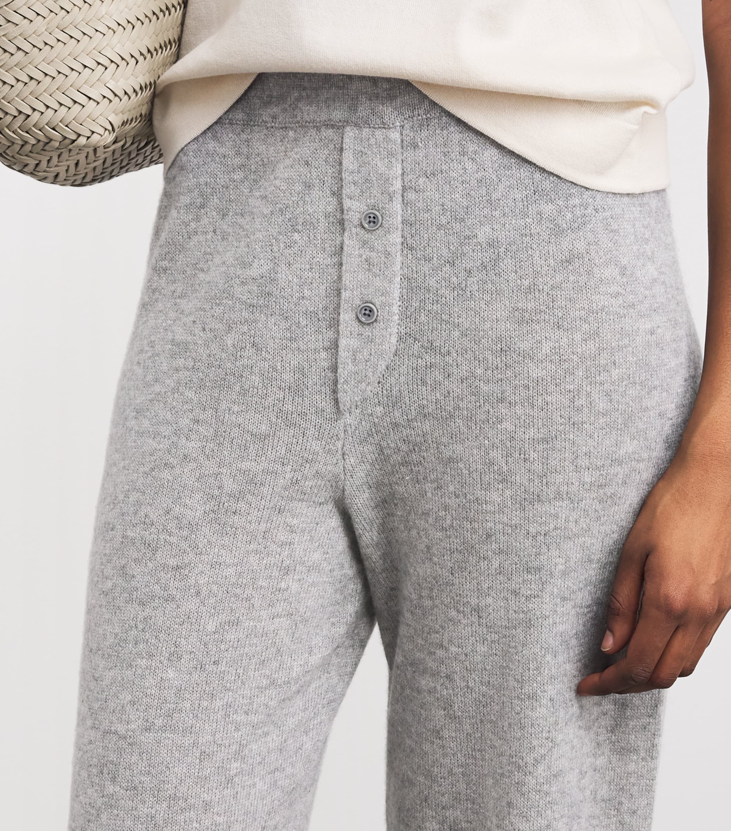 ÉTERNE Womens Cashmere Cruz Sweatpants Grey Image 3