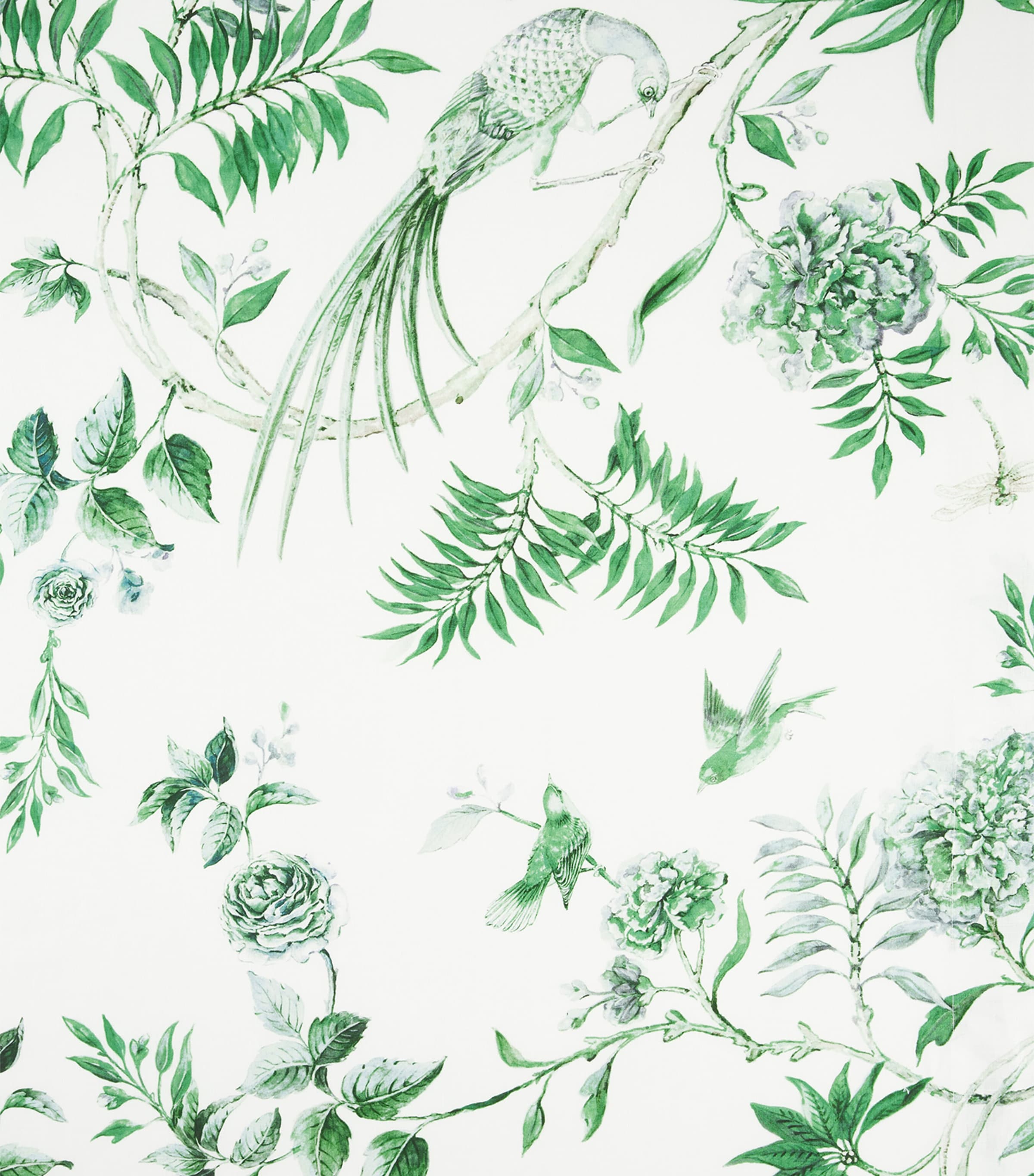 Linen Secret Garden Tablecloth (160cm x 300cm) KELLY GREEN Image 2