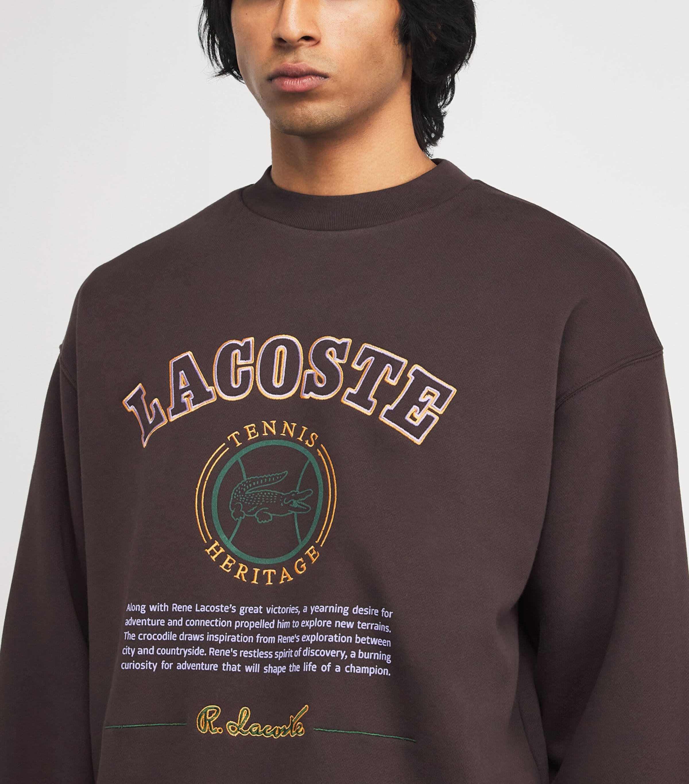 Cotton Logo-Embroidered Sweatshirt BROWN Image 6