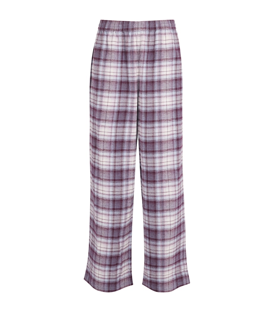 Skims Womens Cotton Check Pyjama Bottoms Iris Mica Plaid Image 1