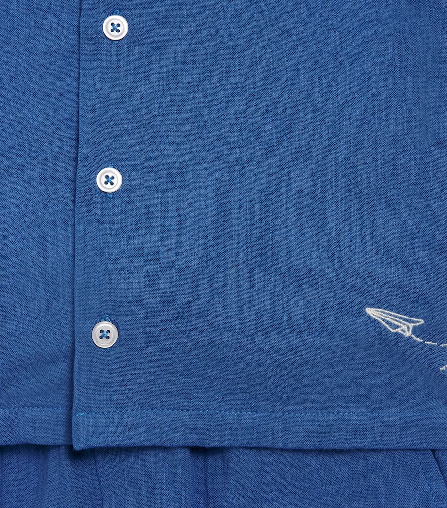 Mumzers Cotton Shirt and Shorts Set (3-8 Years) Deep Blue Image 4