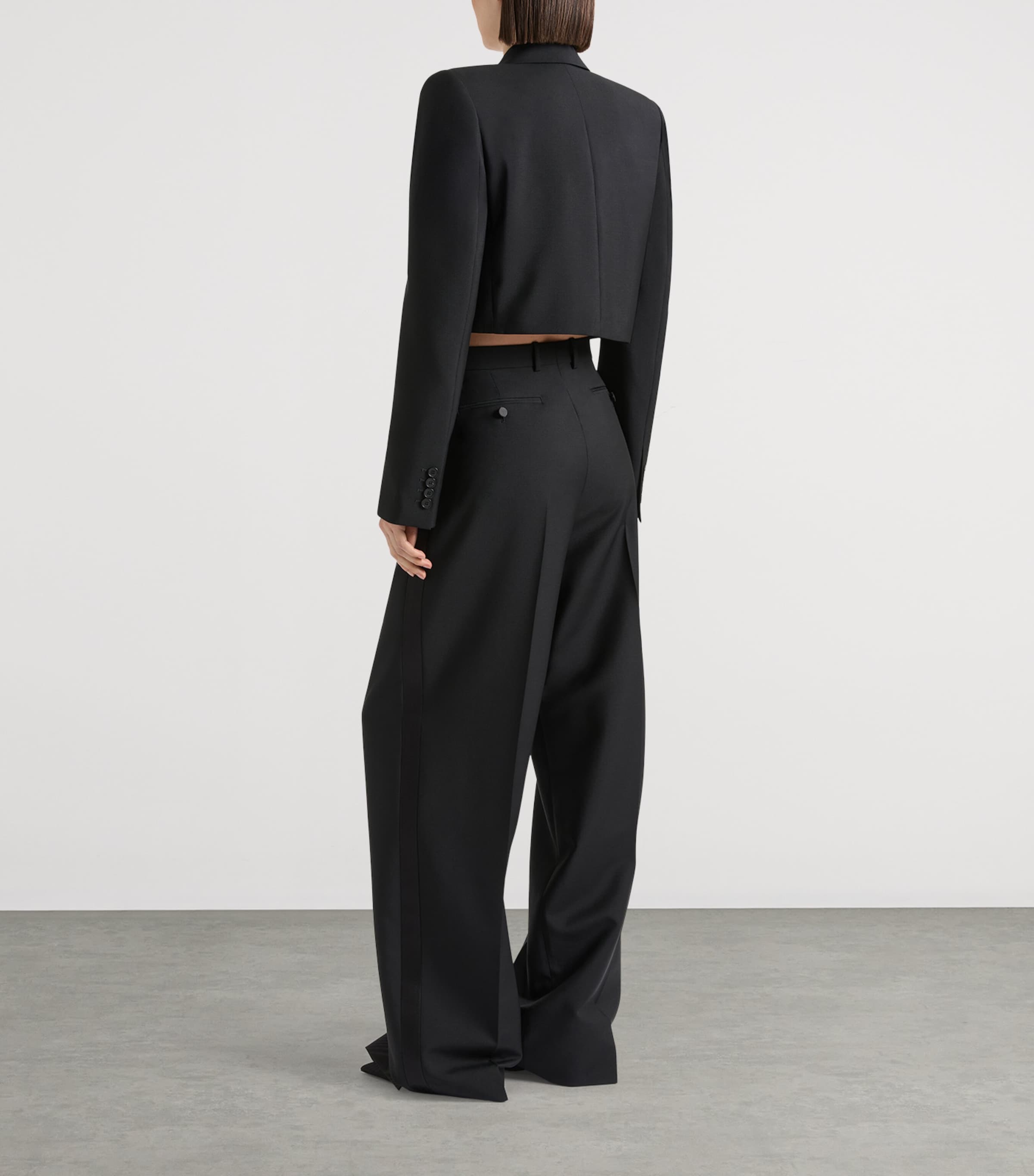 Givenchy Womens Wool-Mohair Cropped Blazer Image 3