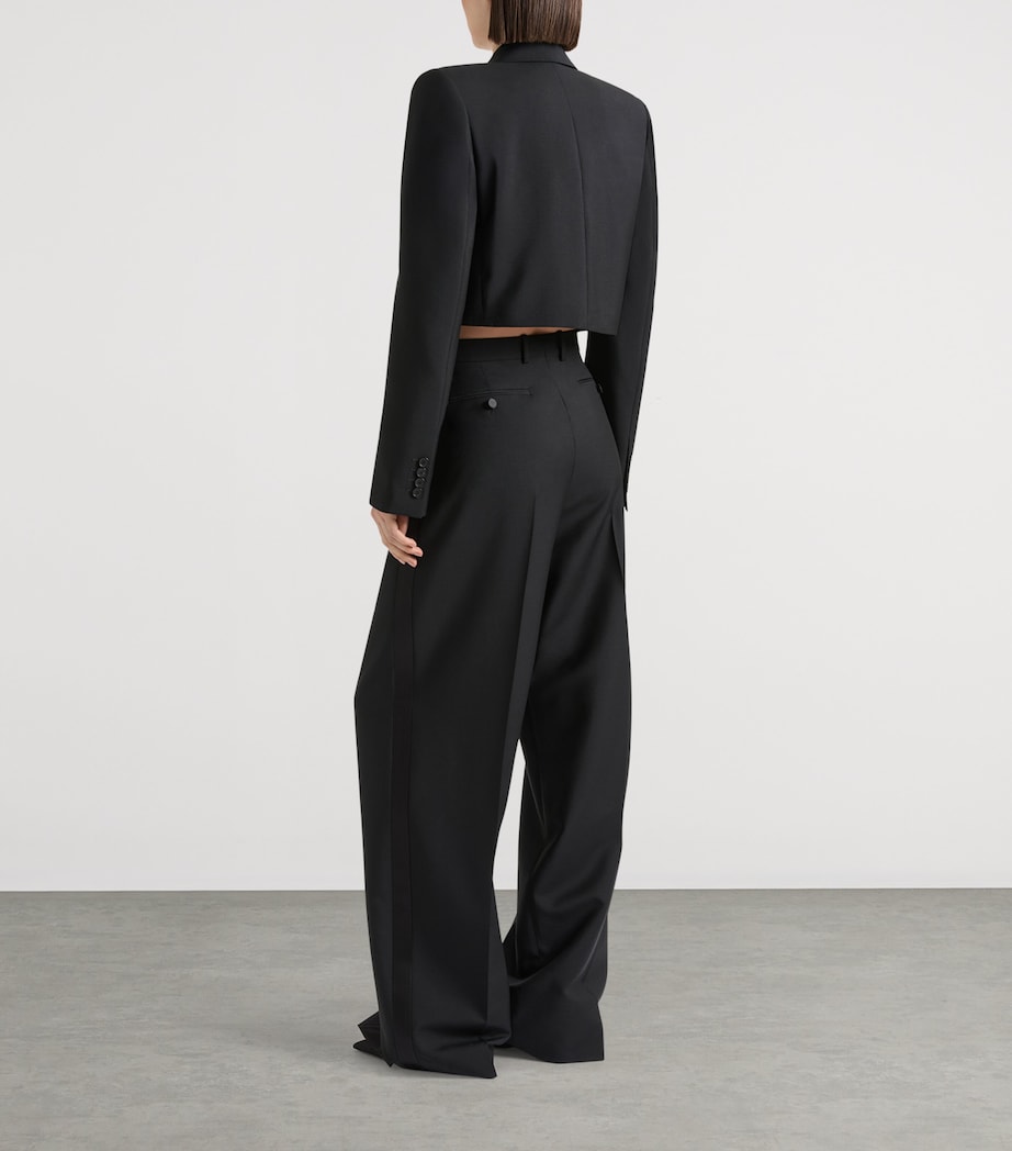 Givenchy Womens Wool-Mohair Cropped Blazer Image 3