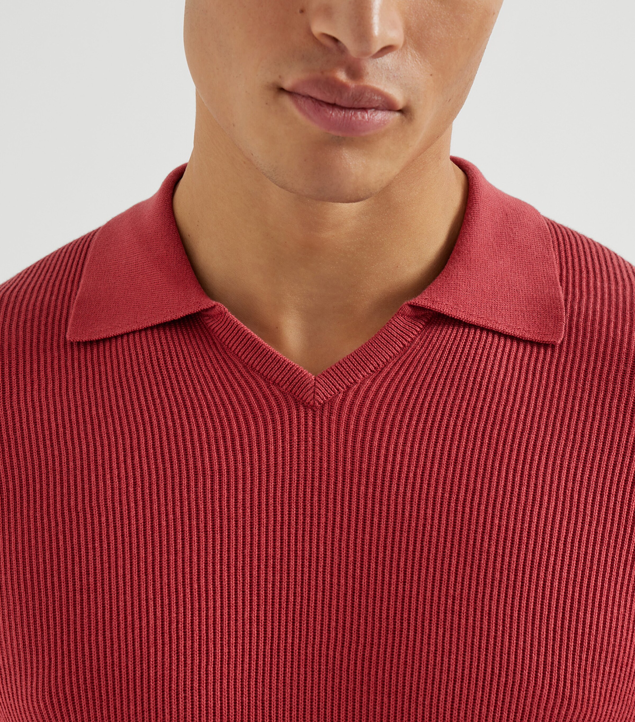 Brunello Cucinelli Mens Cotton Polo Sweater Image 6