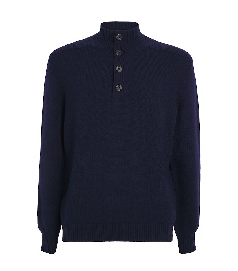 Cashmere Button-Down Sweater T&D NAVY Image 1