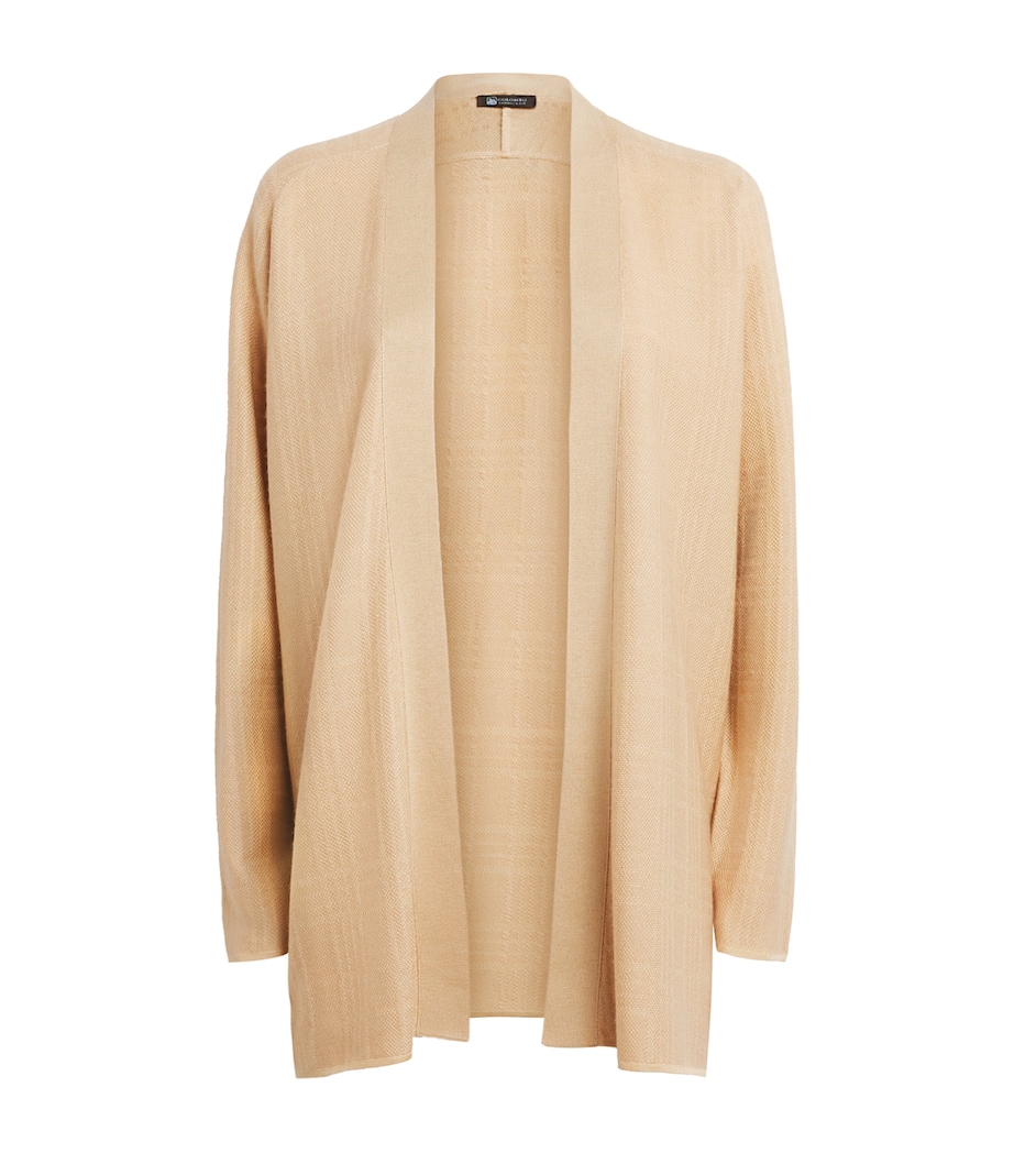 Colombo Womens Cashmere-Silk Cardigan Light Yellow Image 1