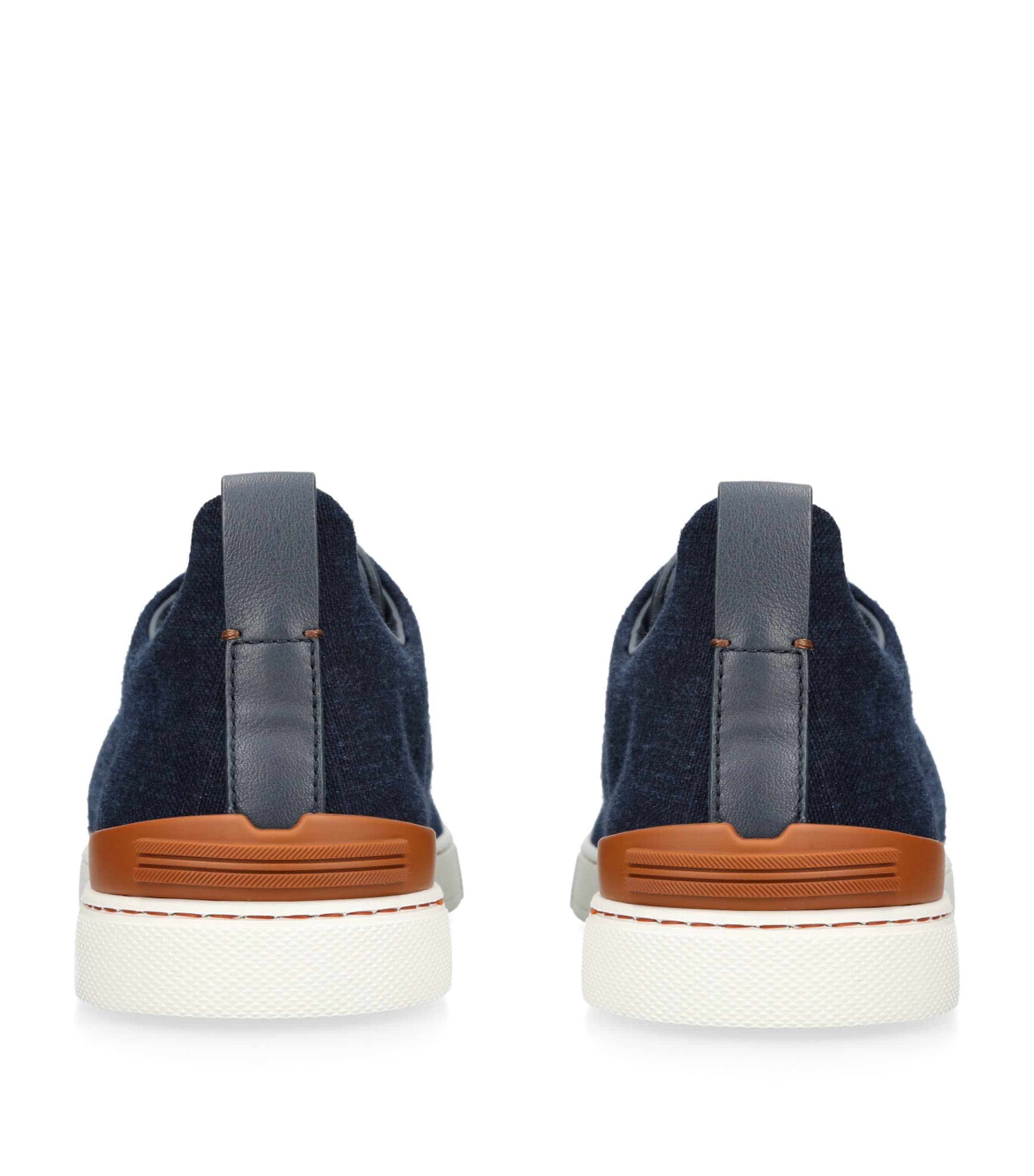 Zegna Denim Triple Stitch Sneakers Denim Image 2