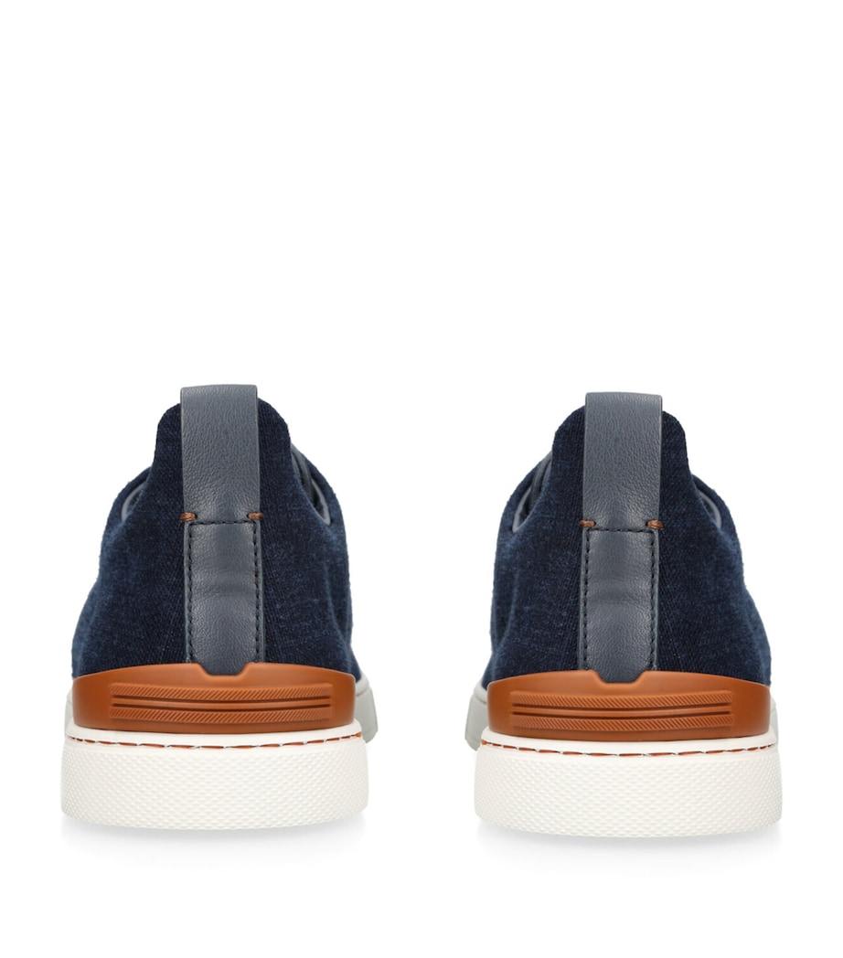 Zegna Denim Triple Stitch Sneakers Denim Image 2