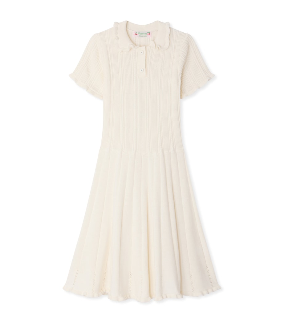 Bonpoint Cotton-Cashmere Collared Dress (10-14 Years) Craie Image 1