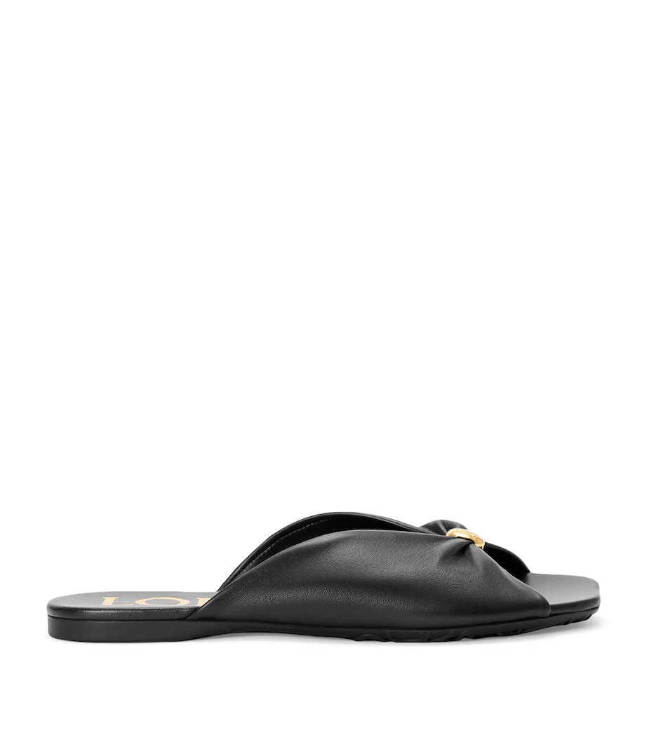LOEWE x Paula's Ibiza Leather Pebble Slides Black Image 1
