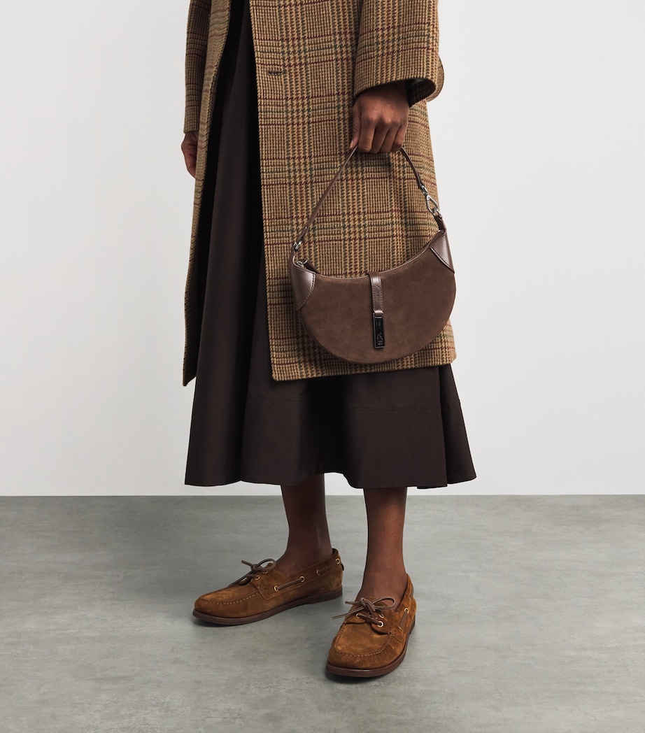 Mini Suede ID Shoulder Bag CHOCOLATE Image 5