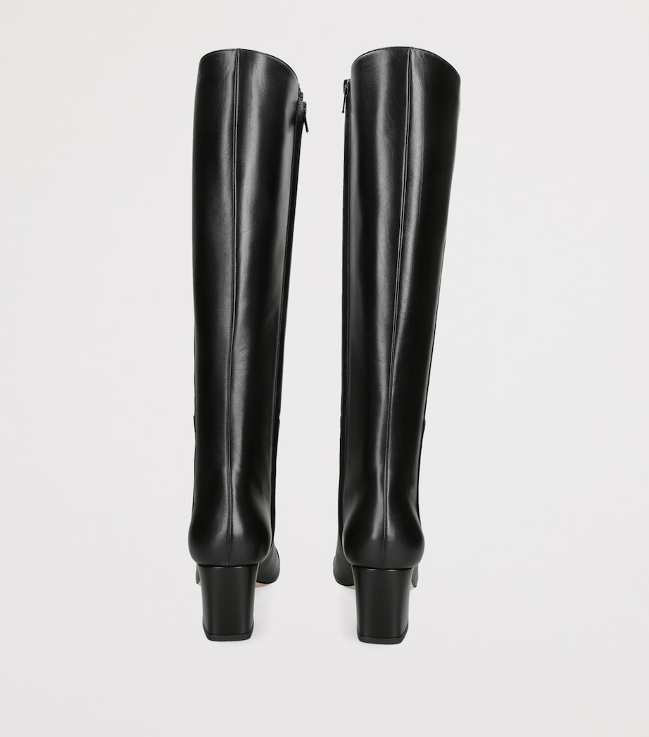 Valentino Garavani Leather Veeside Knee-High Boots 70 Black Image 3