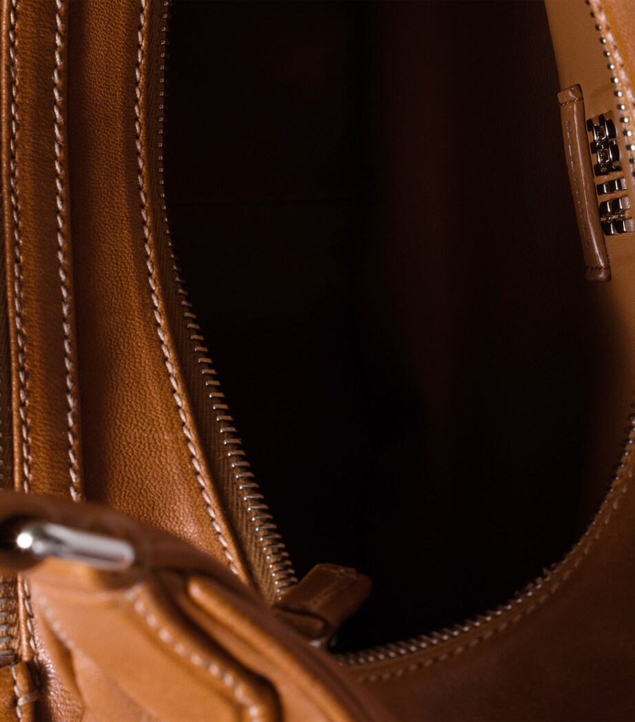 Nappa Leather Pocket Top-Handle Bag F098L Image 5