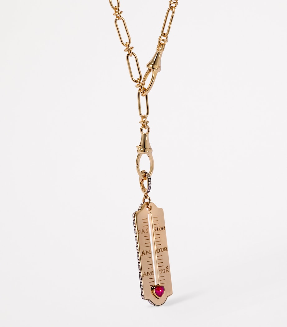 Yellow Gold, Diamond and Ruby LoveOmeter Pendant YELLOW GOLD Image 3