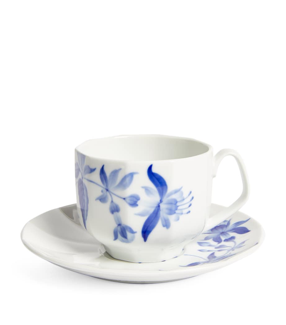 Blomst Fuchsia Cup and Saucer BLUE Image 1