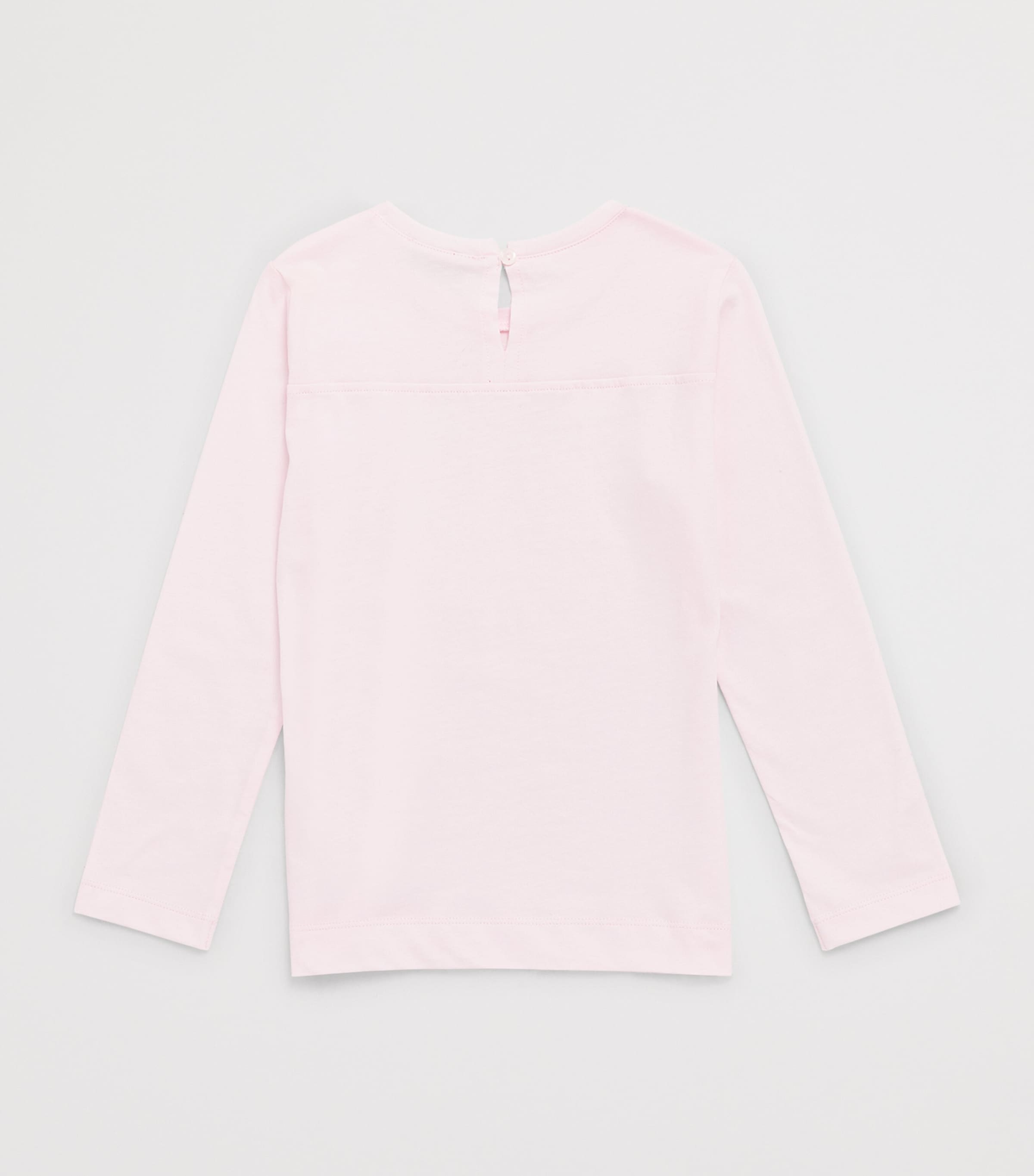 Monnalisa Cotton Bow Print T-Shirt (6 Months-6 Years) Rosa Antico Image 2