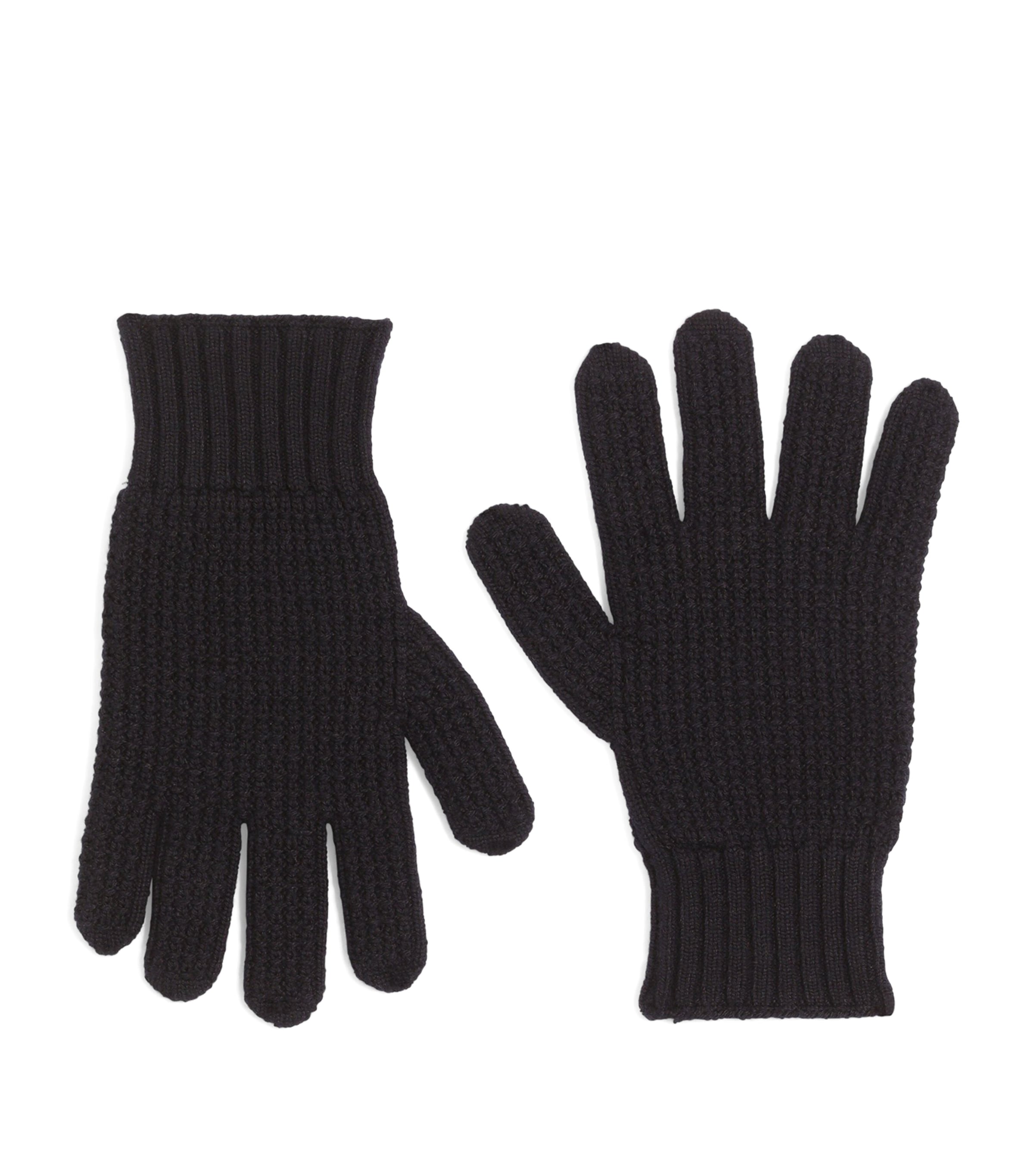 Dolce&Gabbana Virgin Wool Gloves Dark Blue Image 1