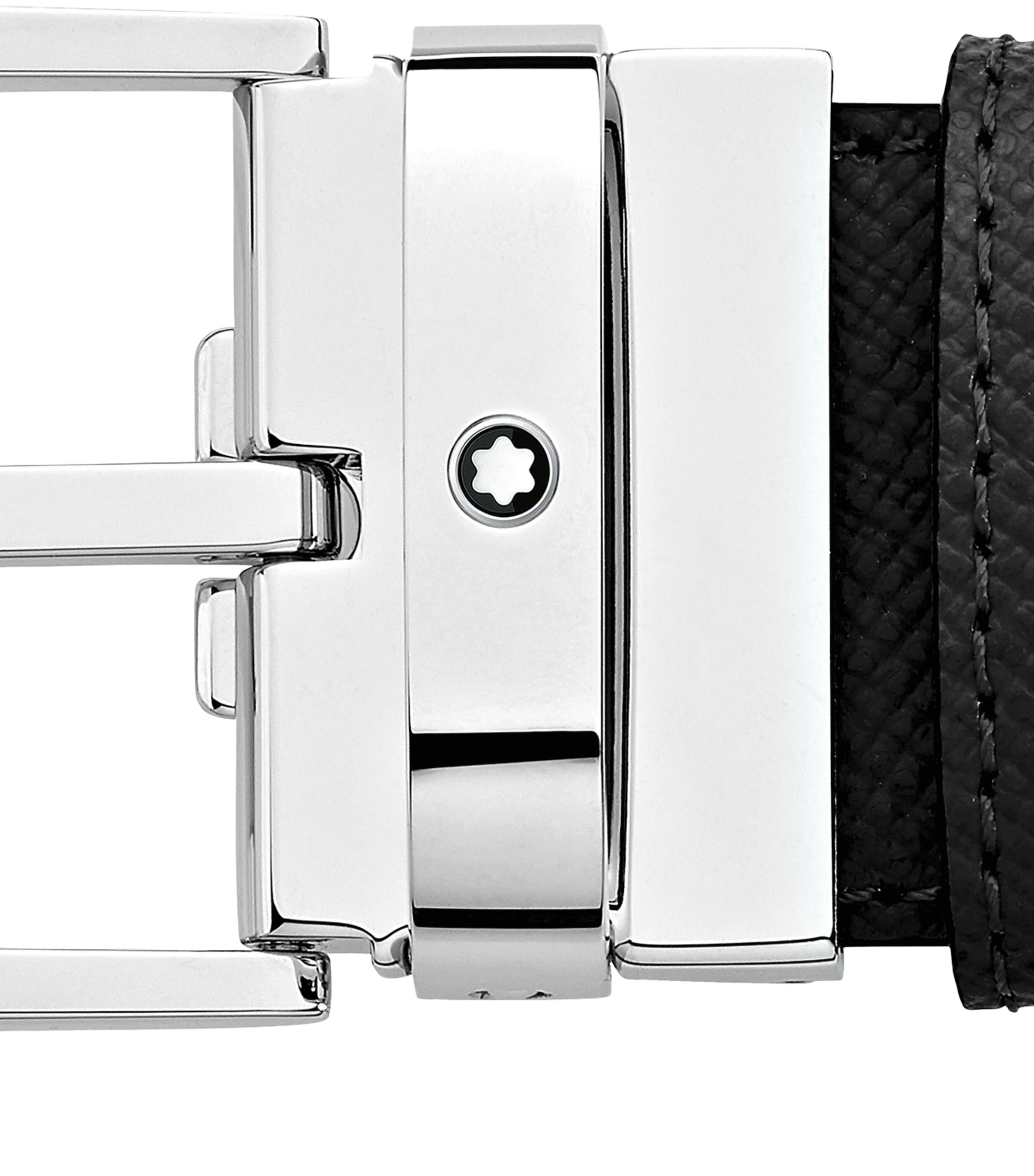 Montblanc Leather Reversible Belt Black/blue Image 3