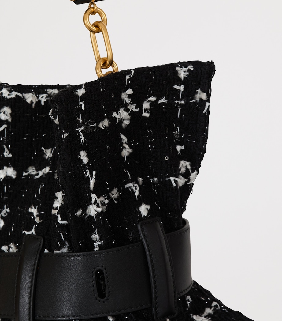 Balmain Medium Tweed Anthem Shoulder Bag Eab Noir/blanc Image 4