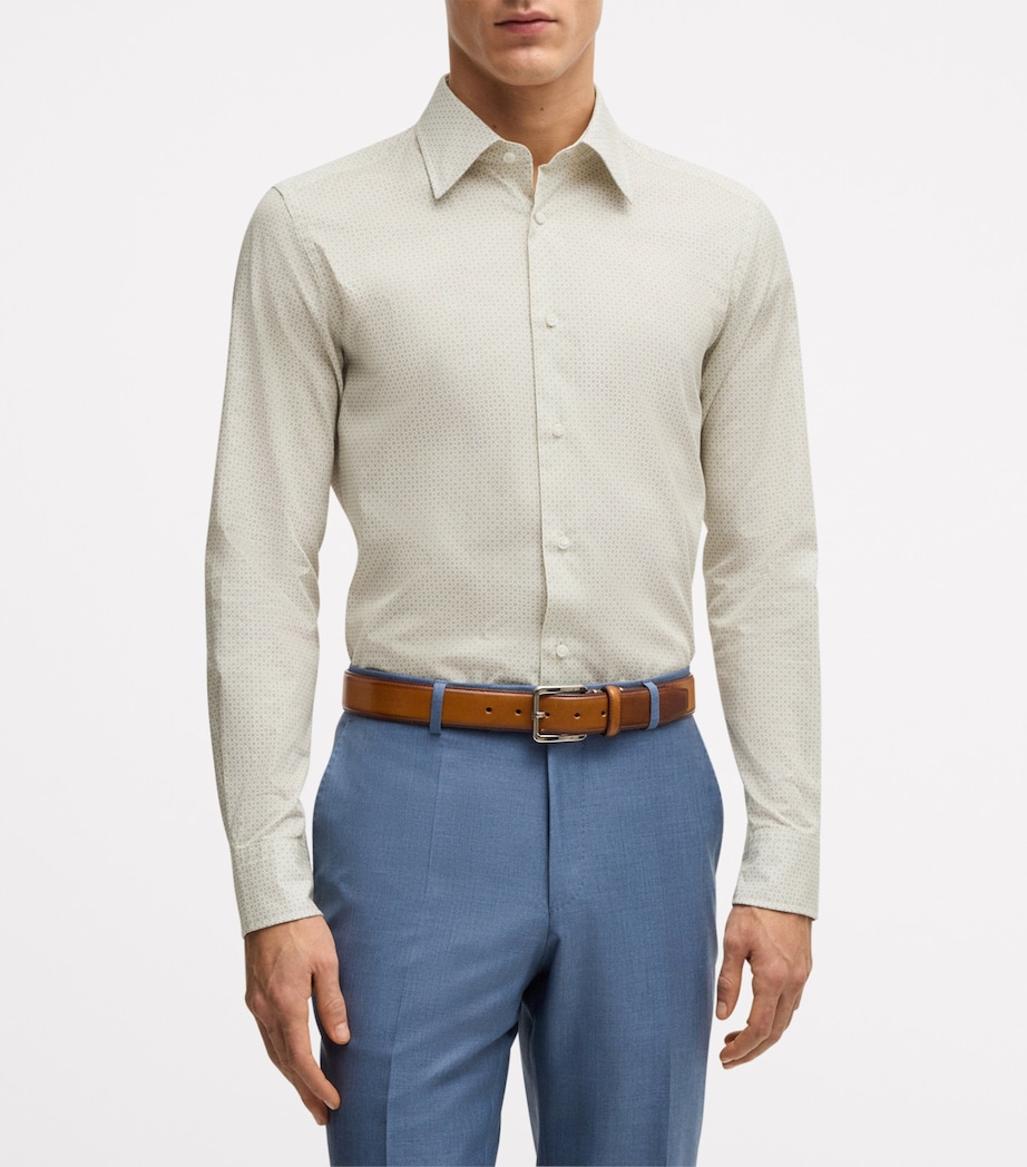 Cotton Slim Geometric Print Shirt 759 Image 2