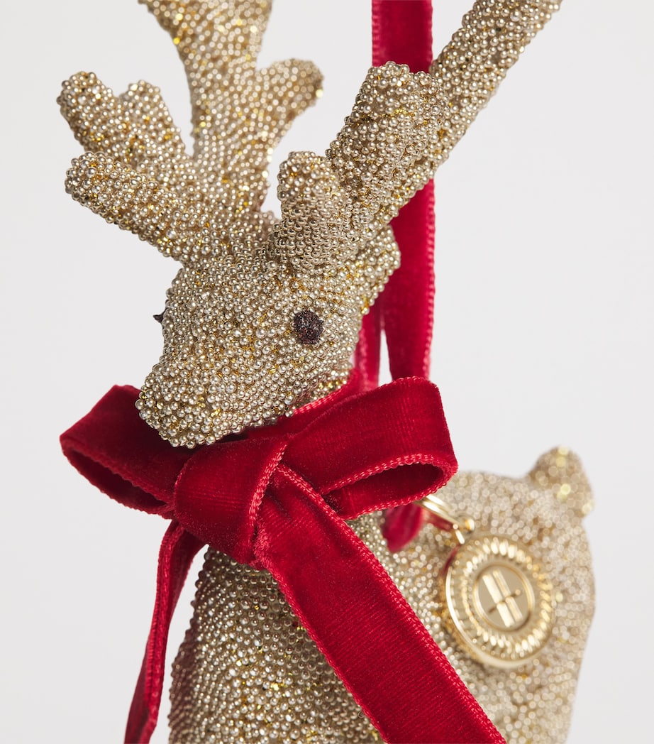 Harrods Microbead Reindeer Tree Decoration Gold Image 4