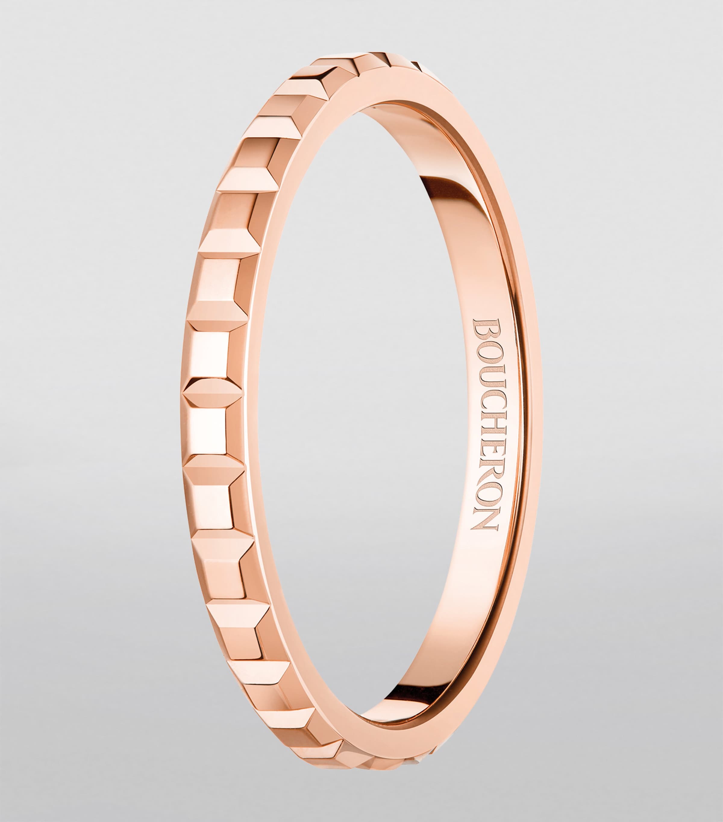 Mini Rose Gold Clou de Paris Wedding Ring MULTI Image 2