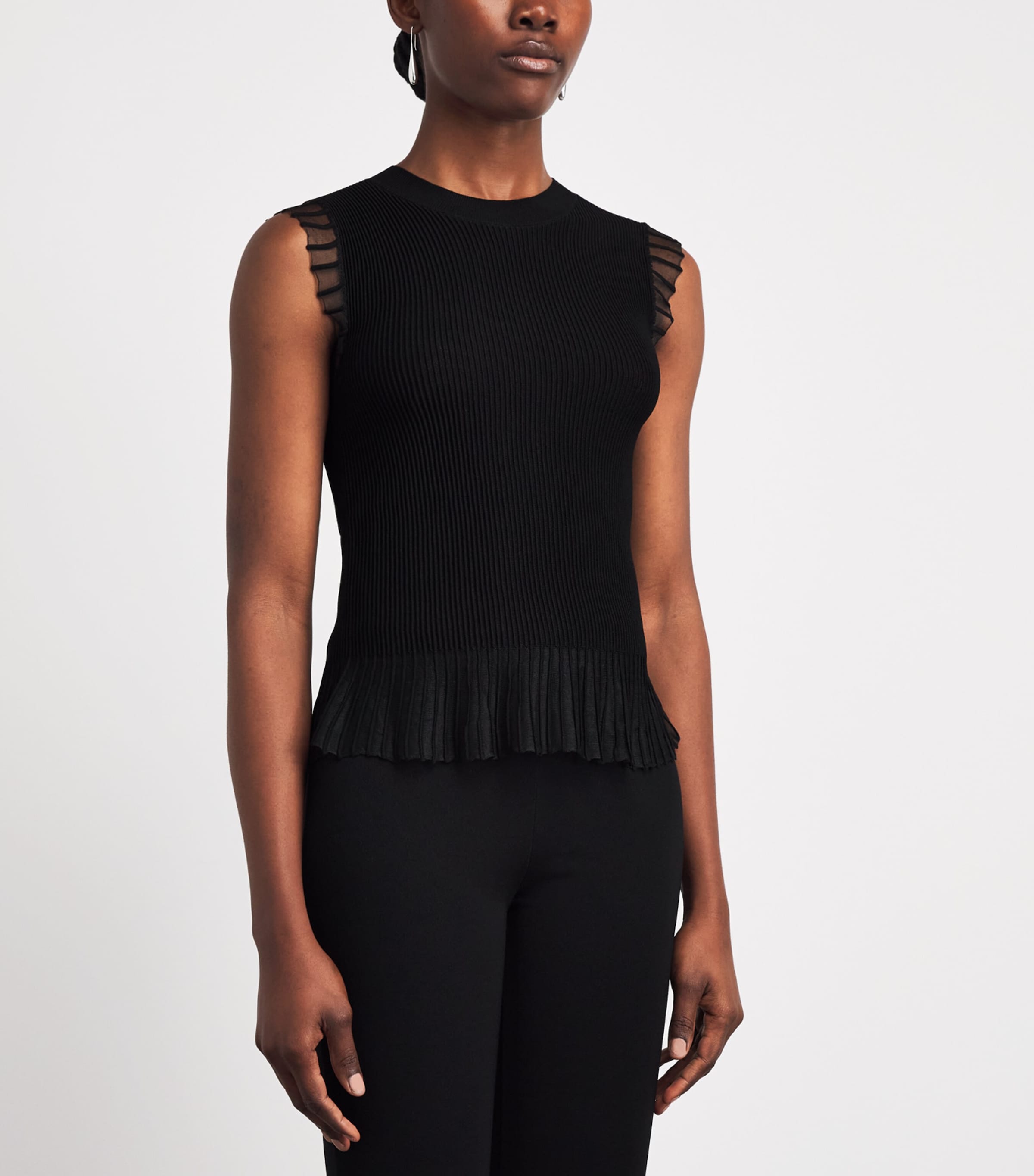 Claudie Pierlot Womens Knit Ruffle Top Black Image 4