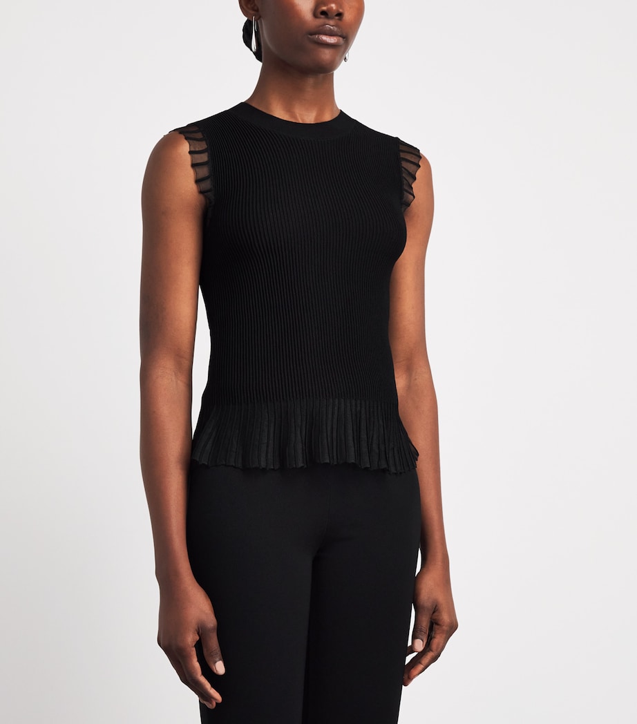 Claudie Pierlot Womens Knit Ruffle Top Black Image 4