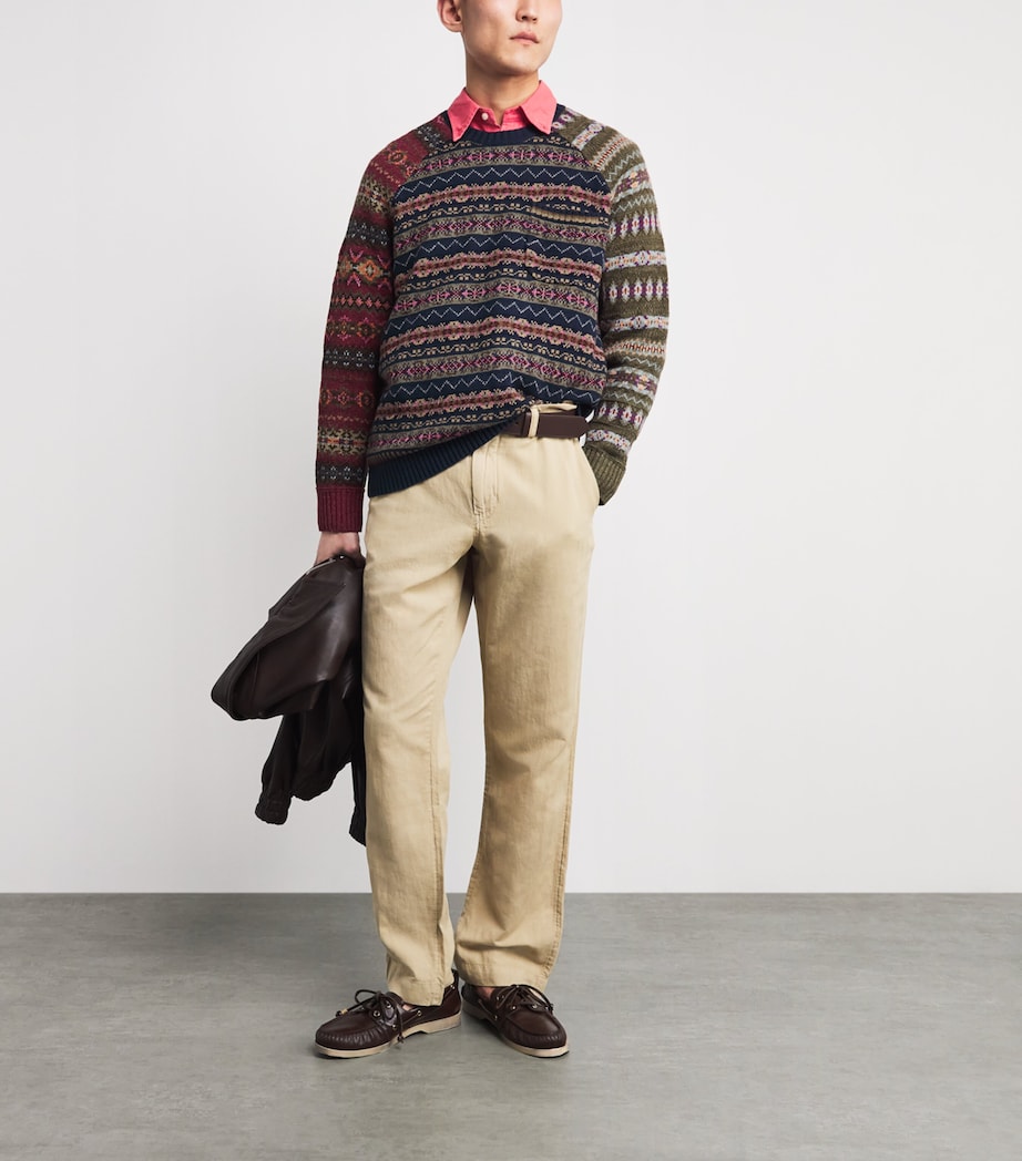 Polo Ralph Lauren Mens Linen-Cotton-Silk Fair Isle Sweater Image 2
