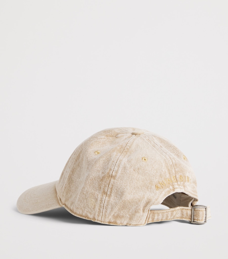 ANINE BING Denim Jeremy Logo Baseball Cap Yellow Image 3