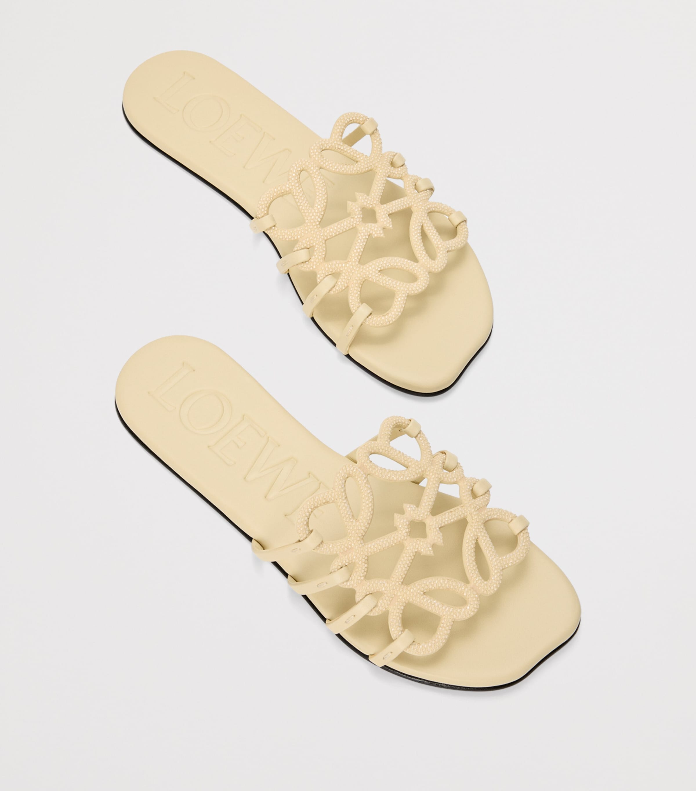 Leather Petal Anagram Sandals BUTTER Image 3