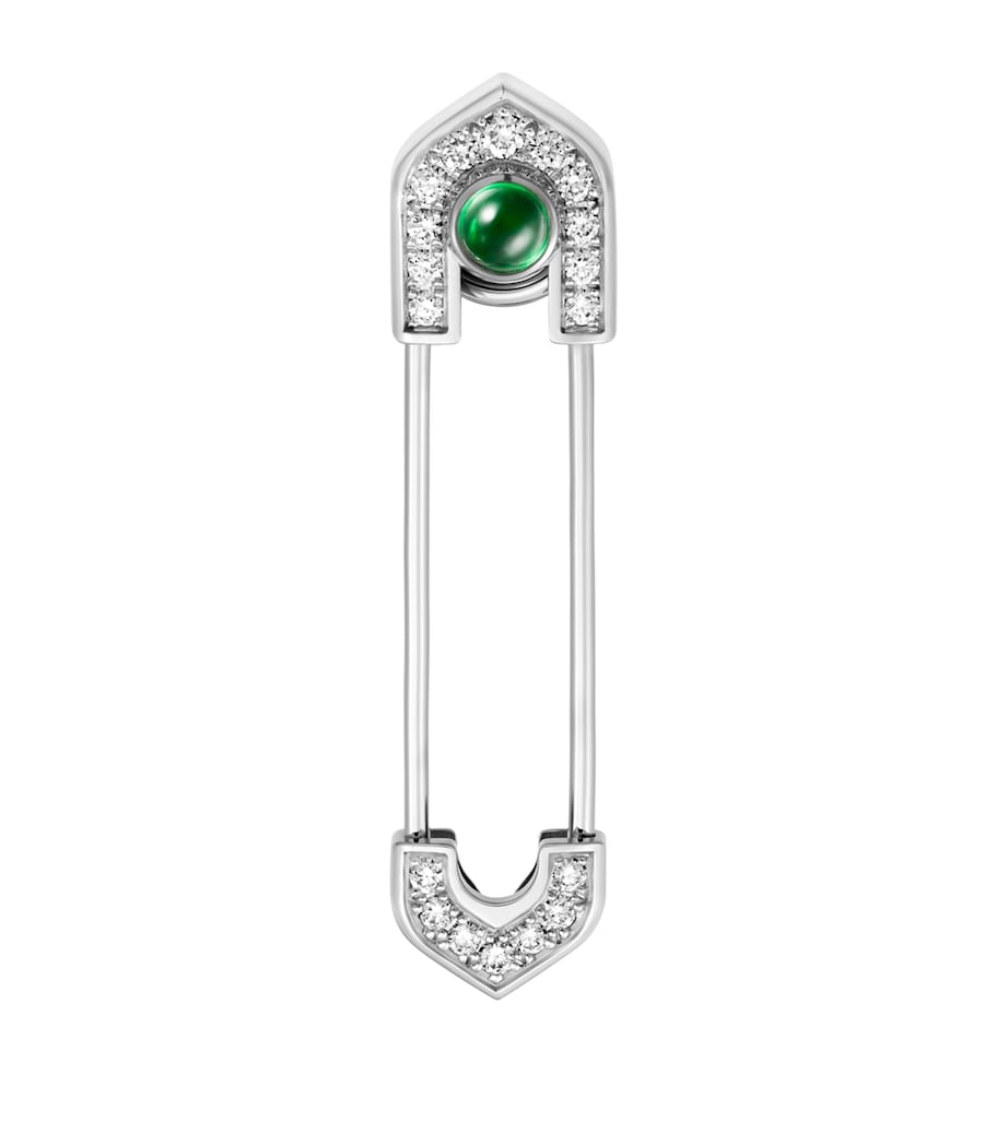 White Gold, Diamond and Emerald C de Cartier Tie Pin WHITE GOLD Image 1