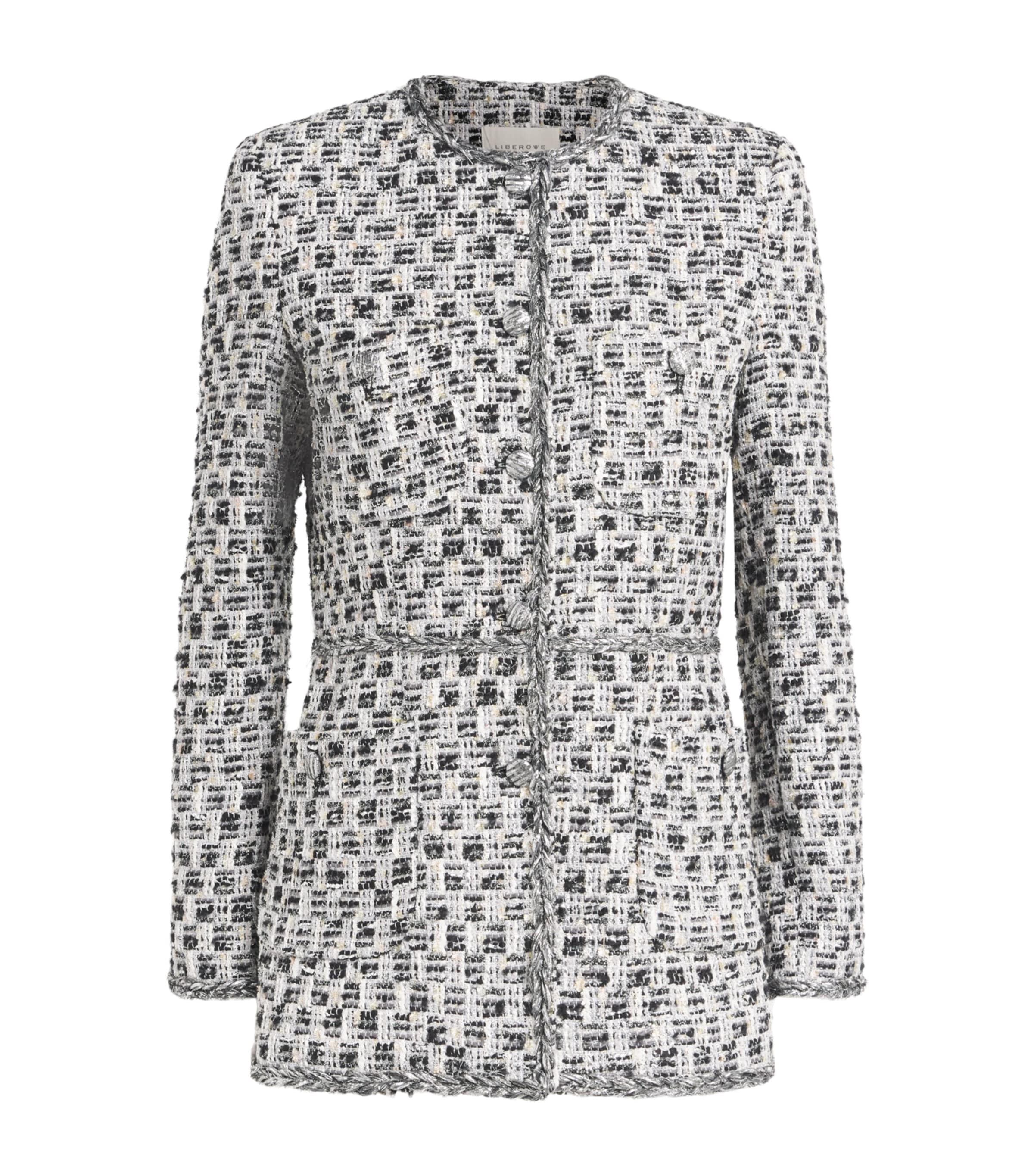 Tweed Tailored Diya Jacket SILVER Image 1