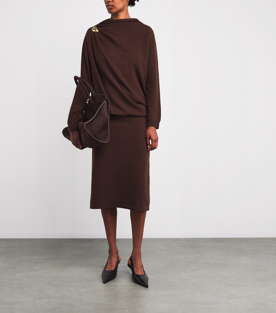 Wool-Silk-Cashmere Midi Dress 1269 EBANO Image 2