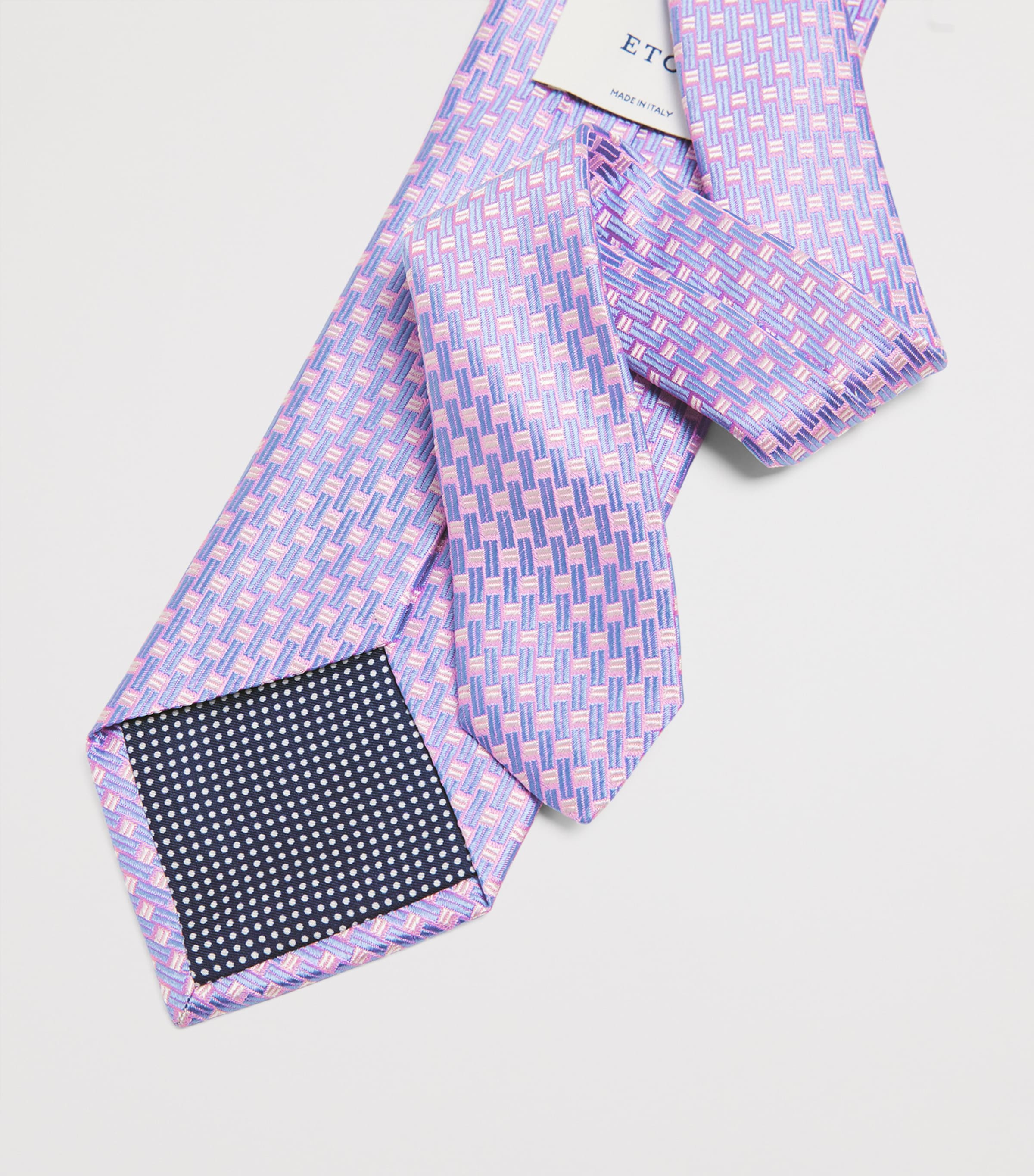 Eton Silk Geometric Tie Pink Image 3