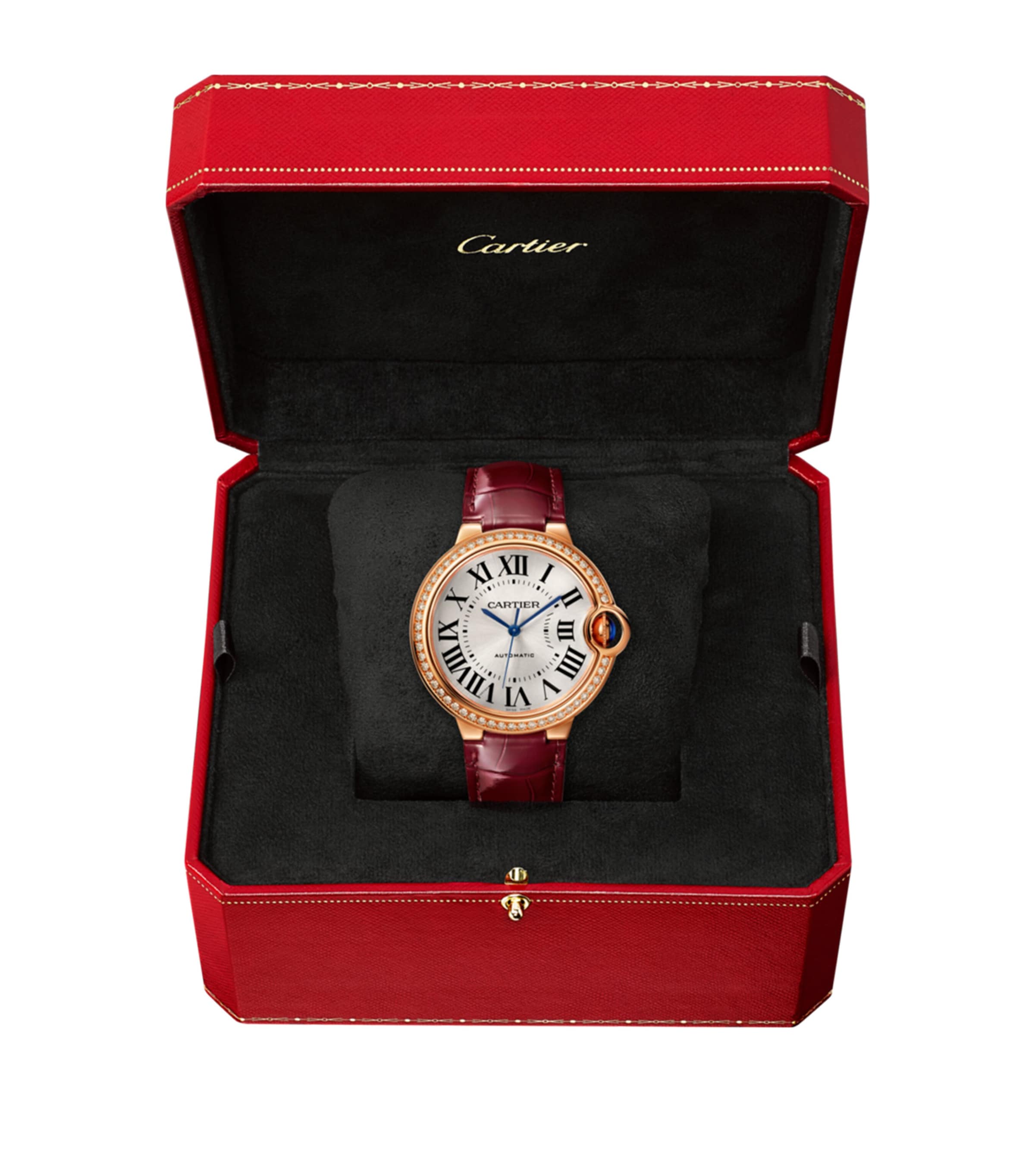 Cartier Rose Gold and Diamond Ballon Bleu de Cartier Watch 36mm Grey Image 2