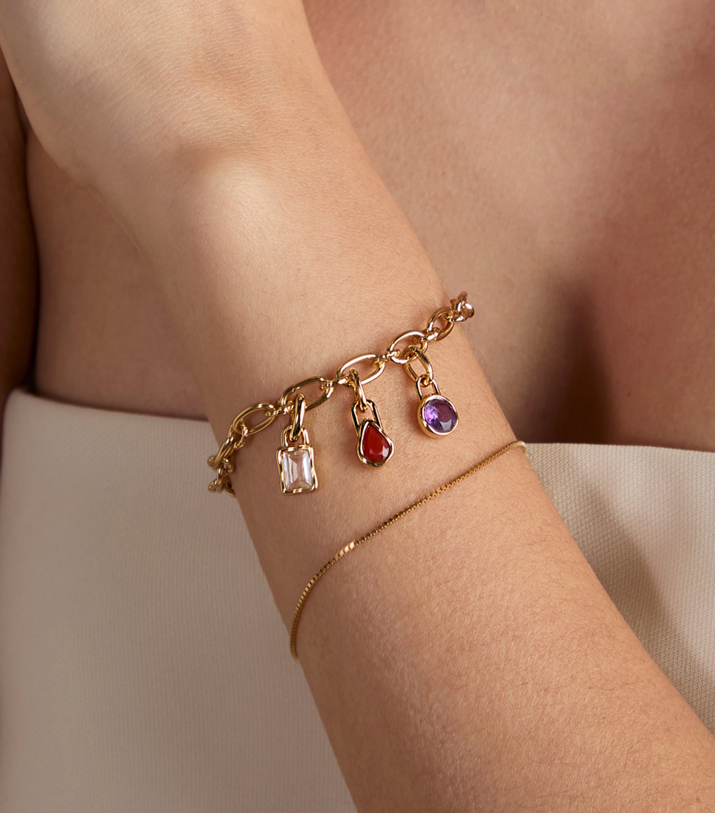 Gold-Plated July Birthstone Charm GOLD Image 2