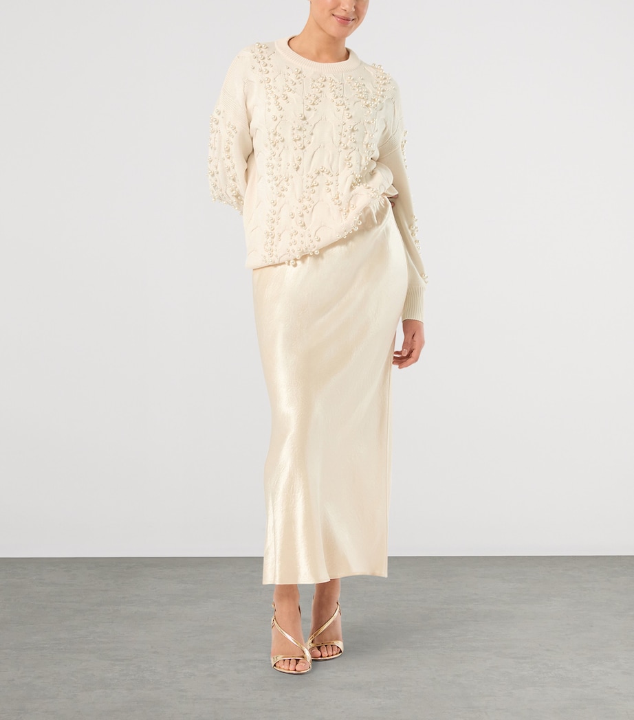 Marina Rinaldi Womens Midi Skirt Pearly White Image 2
